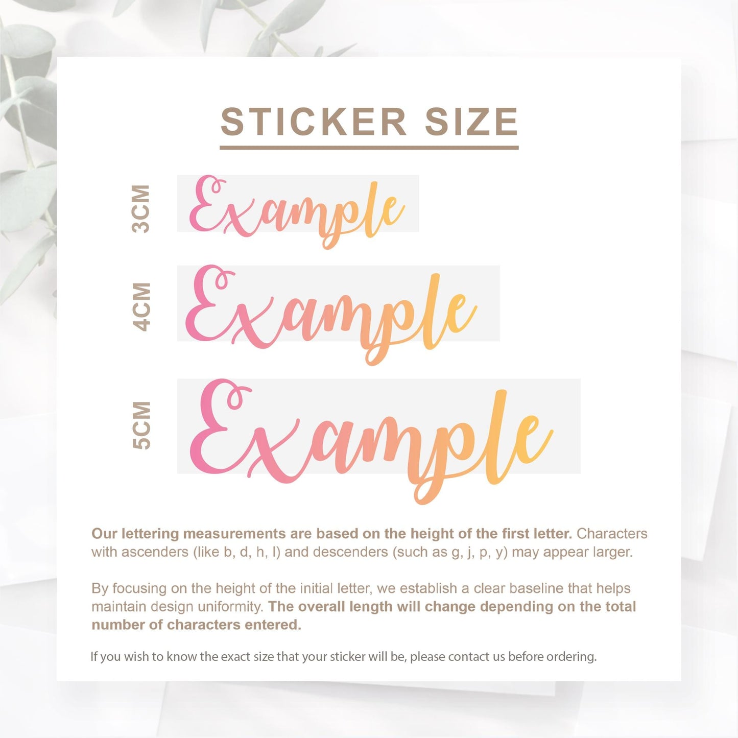 Personalised Name Sticker | Pink to Yellow Gradient Custom Vinyl Decal | Waterproof Label for Bottles Laptops & Tumblers