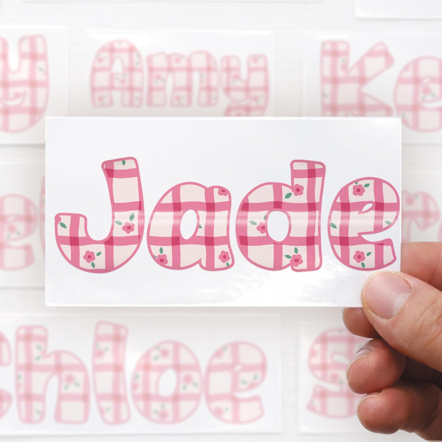 Personalised Coquette Name Sticker | Custom Pink Preppy Aesthetic Vinyl Decal for Bottle Phone Laptop