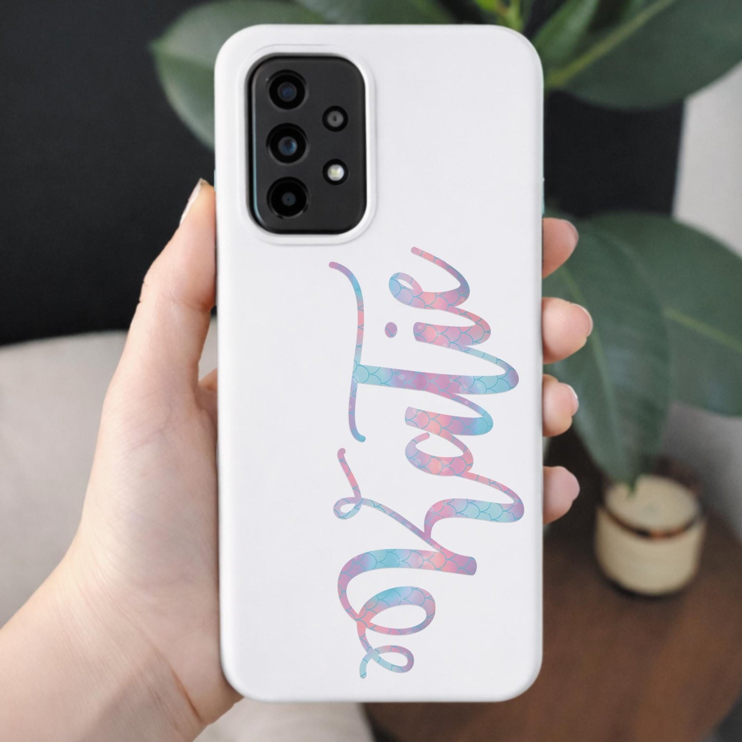 Personalised Mermaid Name Sticker | Custom Kids Name Decal Waterproof Pastel Rainbow Vinyl Bottle Label