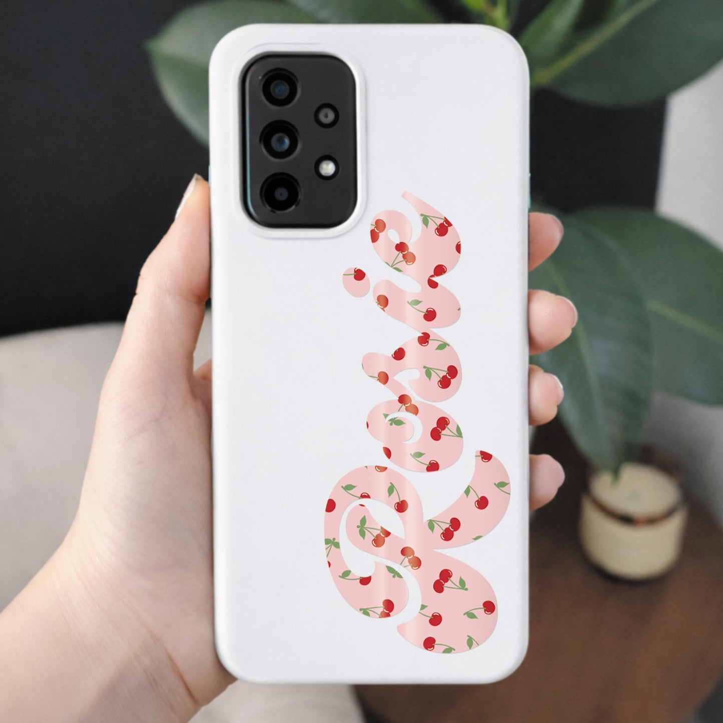 Personalised Cherry Name Sticker | Custom Vinyl Name Decal | Y2K Label for Water Bottles Laptops Phones