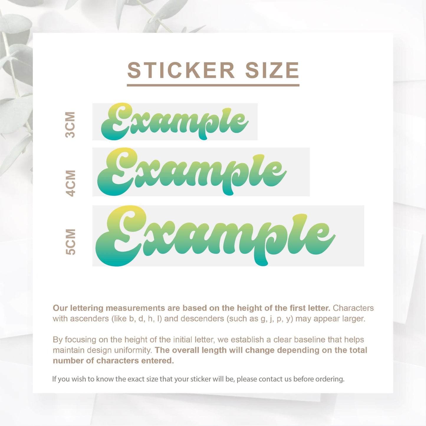 Personalised Name Sticker | Retro Script Blue-Yellow Gradient Custom Vinyl Decal | Cursive Waterproof Label for Bottles Laptops & Tumblers