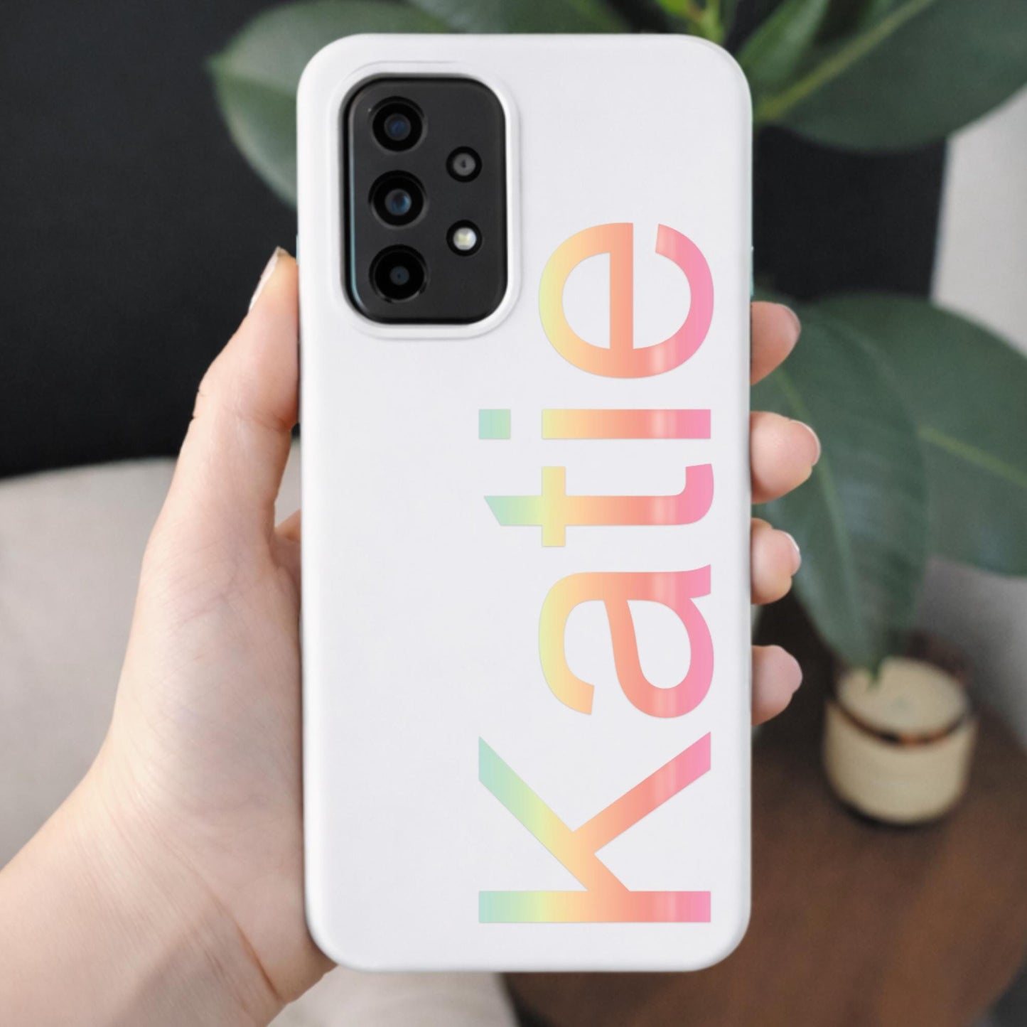 Personalised Name Sticker | Custom Vinyl Pastel Fade Gradient Name Decal | Waterproof Rainbow Name Label