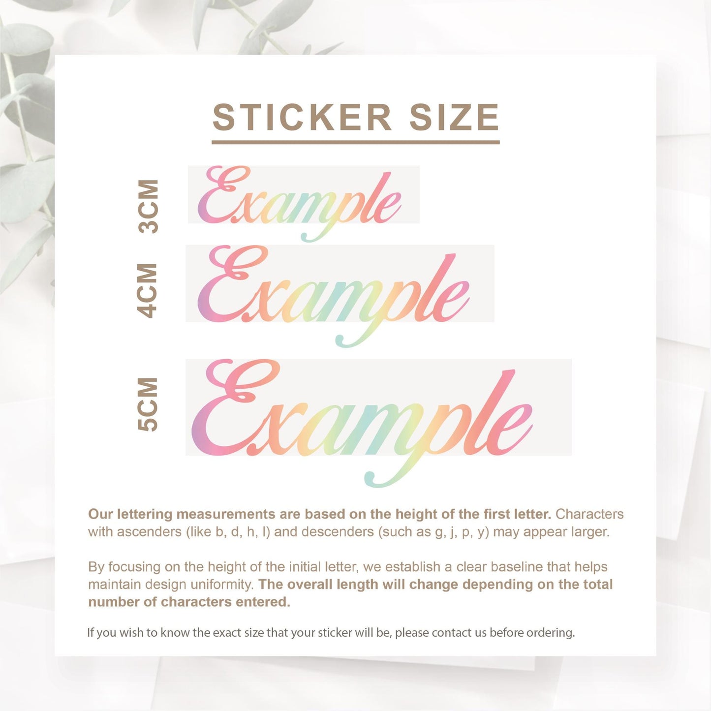 Personalised Name Sticker | Custom Script Name Pastel Gradient Vinyl Decal | Waterproof Rainbow Name Label