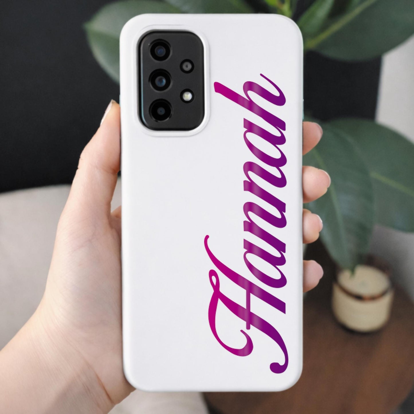 Personalised Name Sticker | Custom Script Name Pink & Purple Gradient Vinyl Decal | Waterproof Label for Bottle or  Case