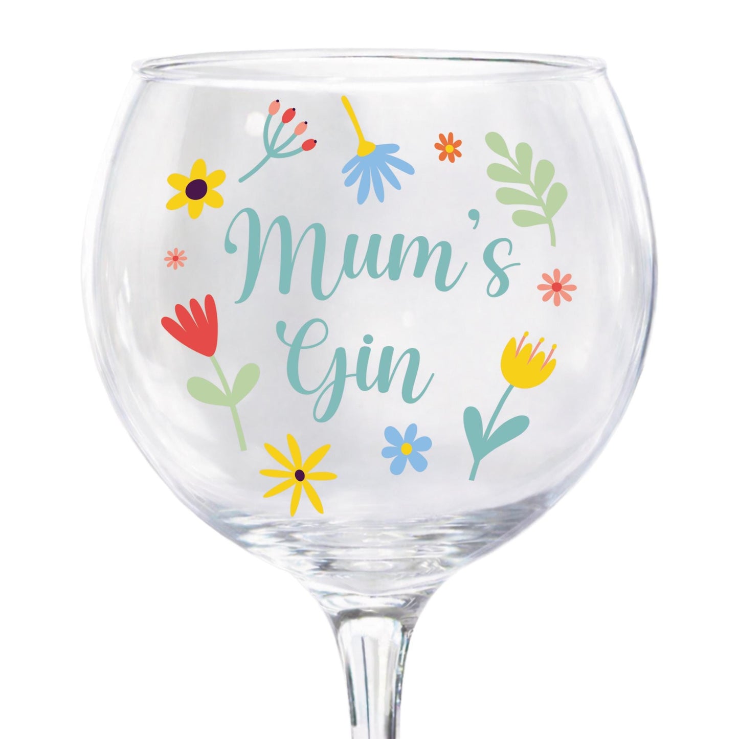 Gift for Mum | Mums Gin Sticker | Floral Vinyl Decal for DIY Gin Glass Mother's Day Present