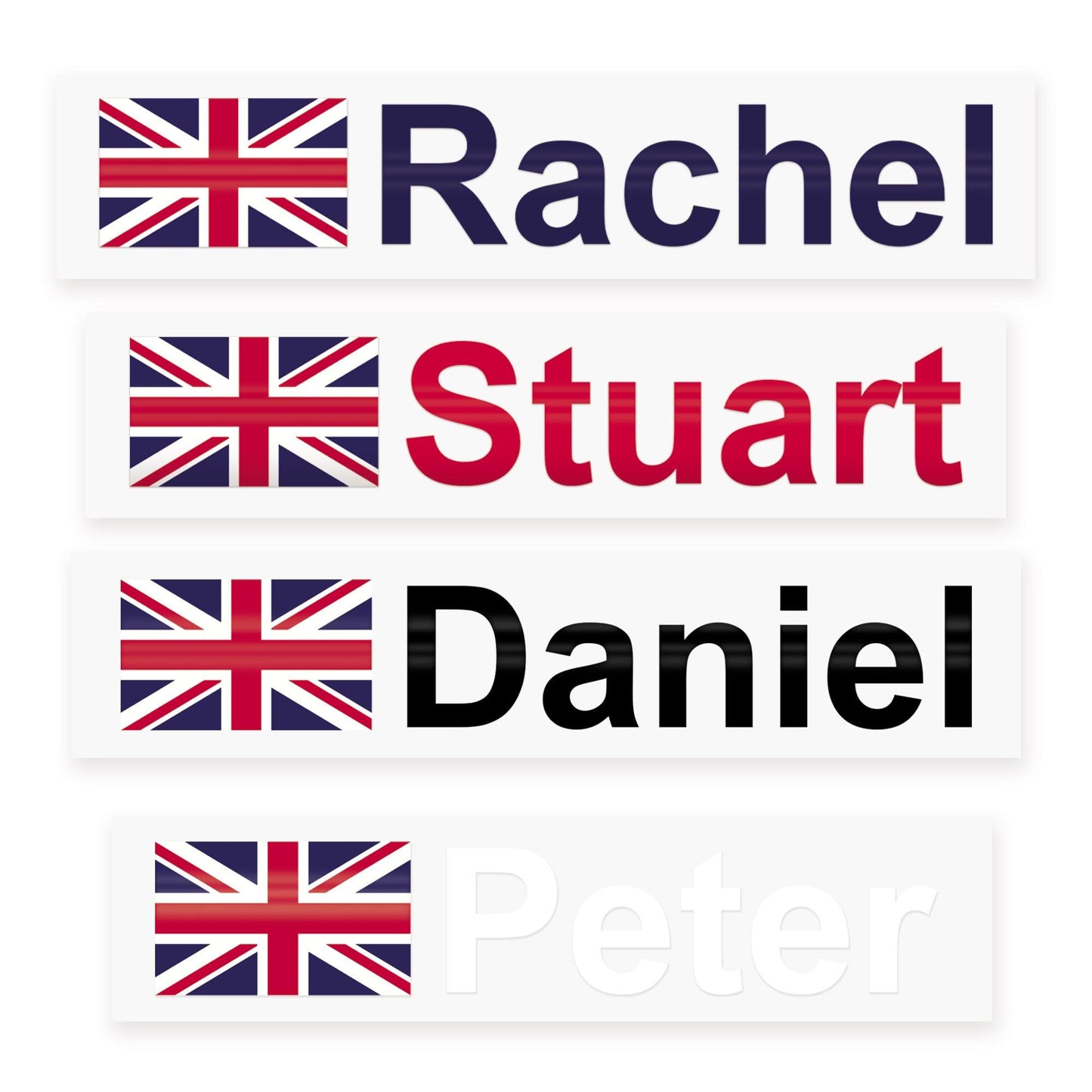 Personalised Bike Name Sticker with Union Jack Flag x2 Set | Custom Waterproof Bicycle Frame Decal | Gift for Cyclist
