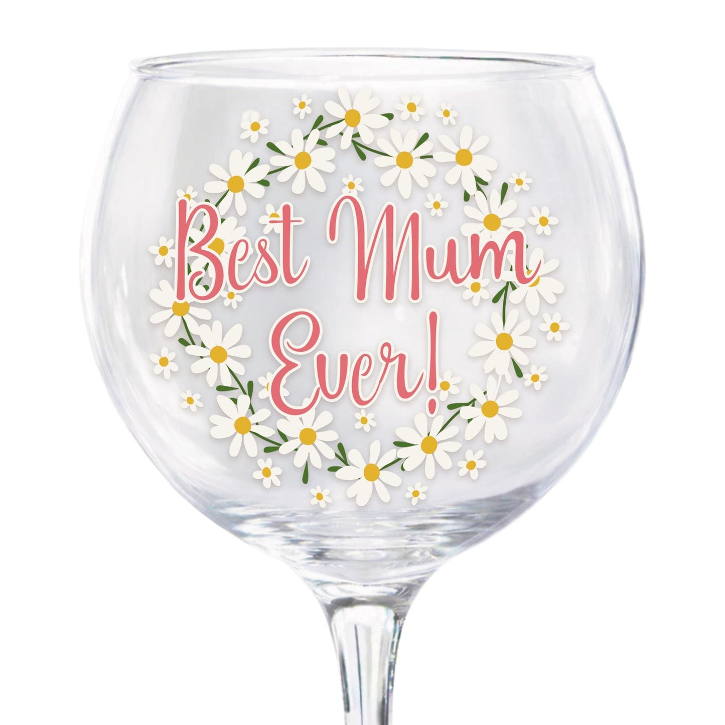 Best Mum Ever Glass Sticker | Mum Wine Glass Decal | Mothers Day Gift | Daisy Mum Vinyl Sticker | Gift for Mum