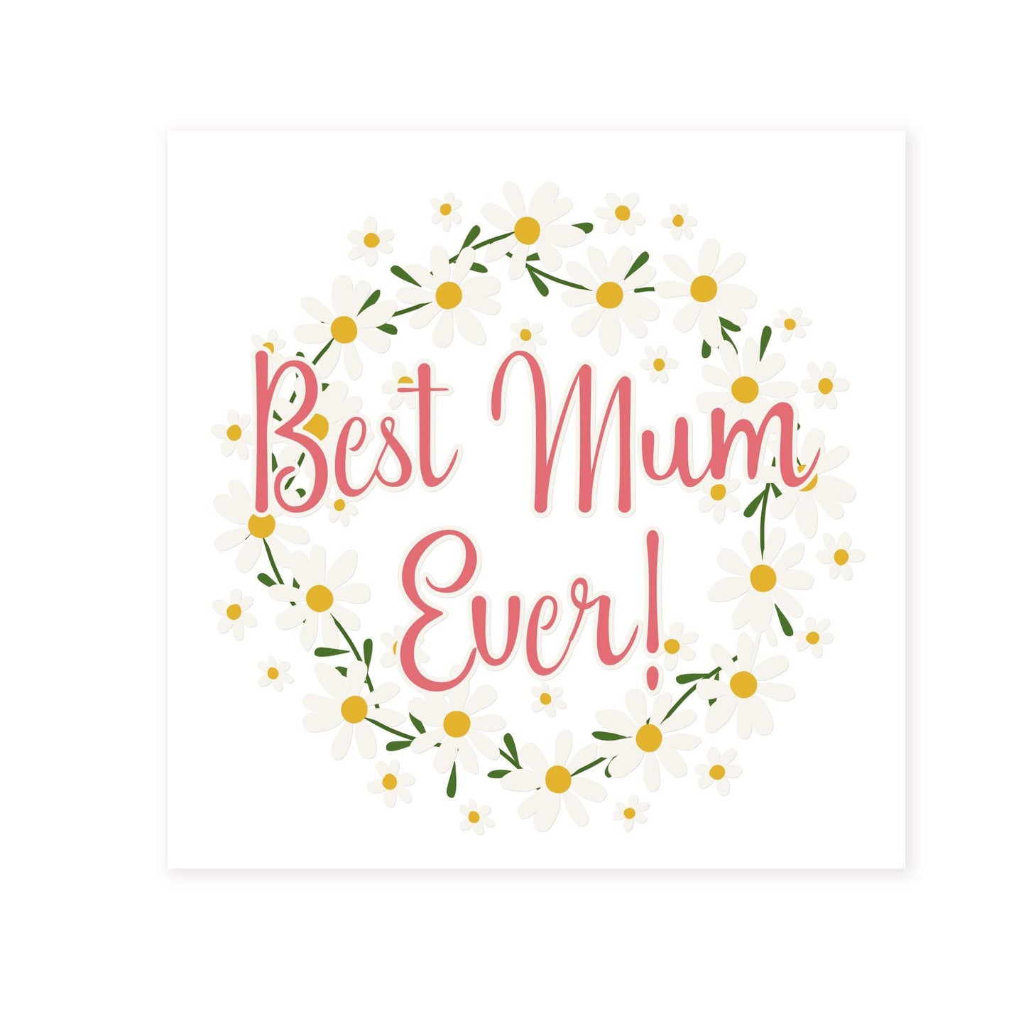 Best Mum Ever Glass Sticker | Mum Wine Glass Decal | Mothers Day Gift | Daisy Mum Vinyl Sticker | Gift for Mum