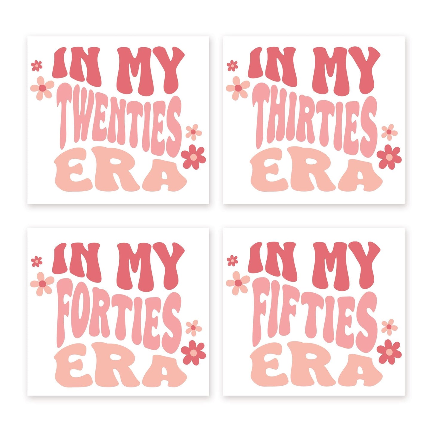 In My Era Glass Sticker | Birthday Cup Decal | Milestone Birthday Glass Sticker | Cute Retro Age Sticker Gift | 20s | 30s | 40s | 50s