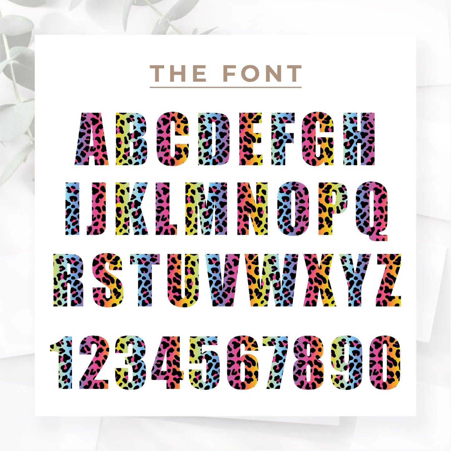 Personalised Name Sticker | Custom Rainbow Leopard Print Vinyl Name Decal | Waterproof Label for Bottle