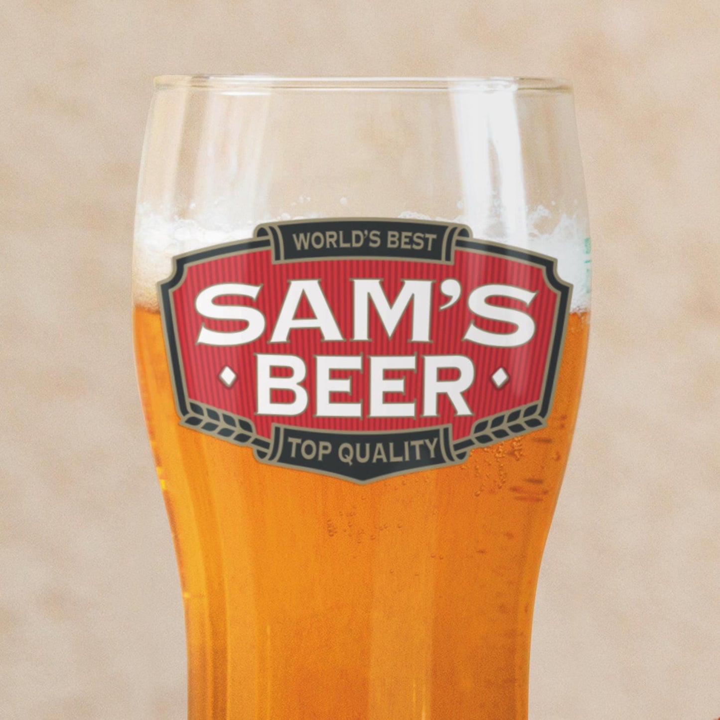 Personalised Beer Glass Sticker | Custom Name Beer Label Decal | Beer Lover Gift | Personalised Bar Sticker | Birthday Glass Gift