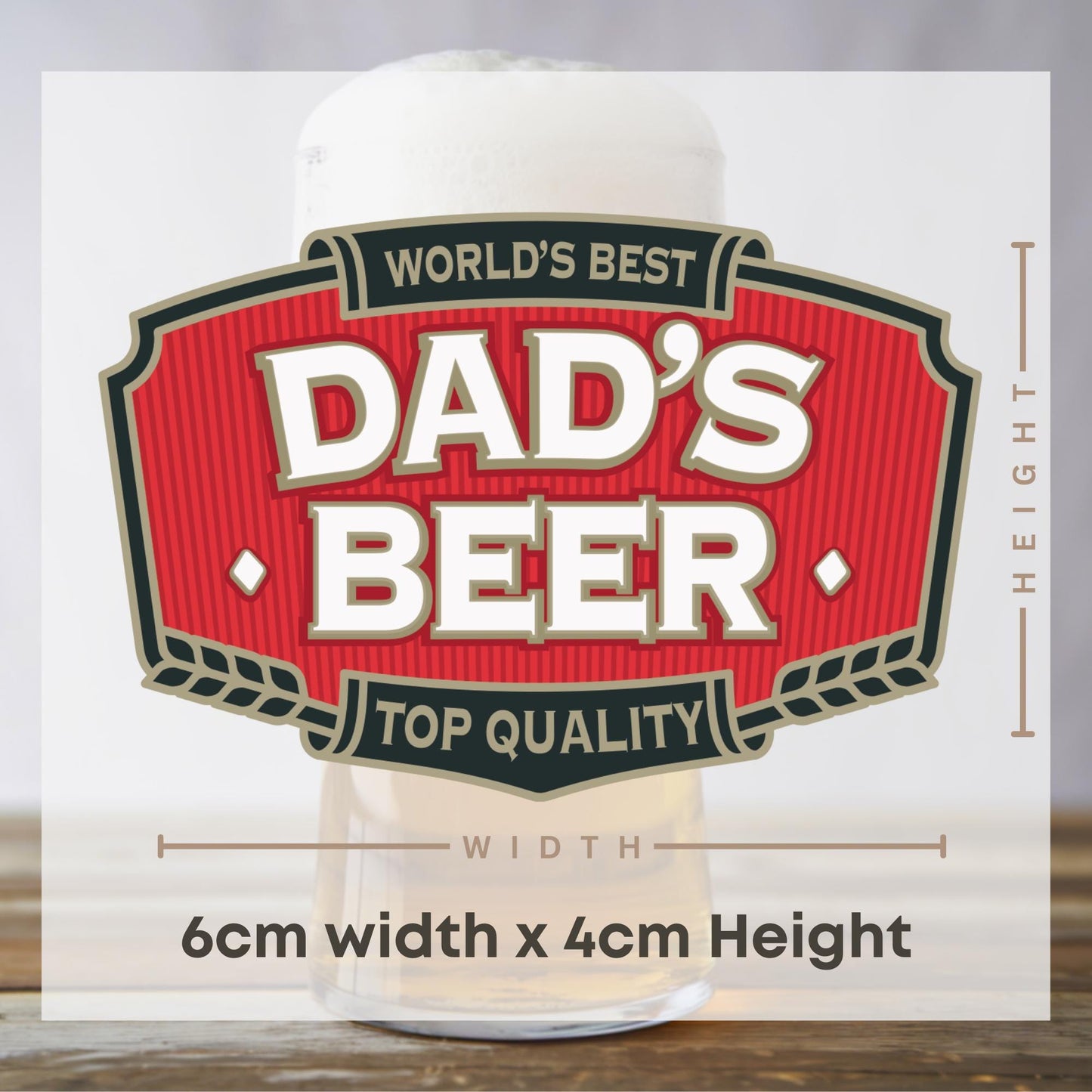 Dad's Beer Glass Sticker | Funny Dad Gift | Fathers Day Beer Glass Decal | Beer Lover Dad Present | Pint Glass Sticker | Gift for Him