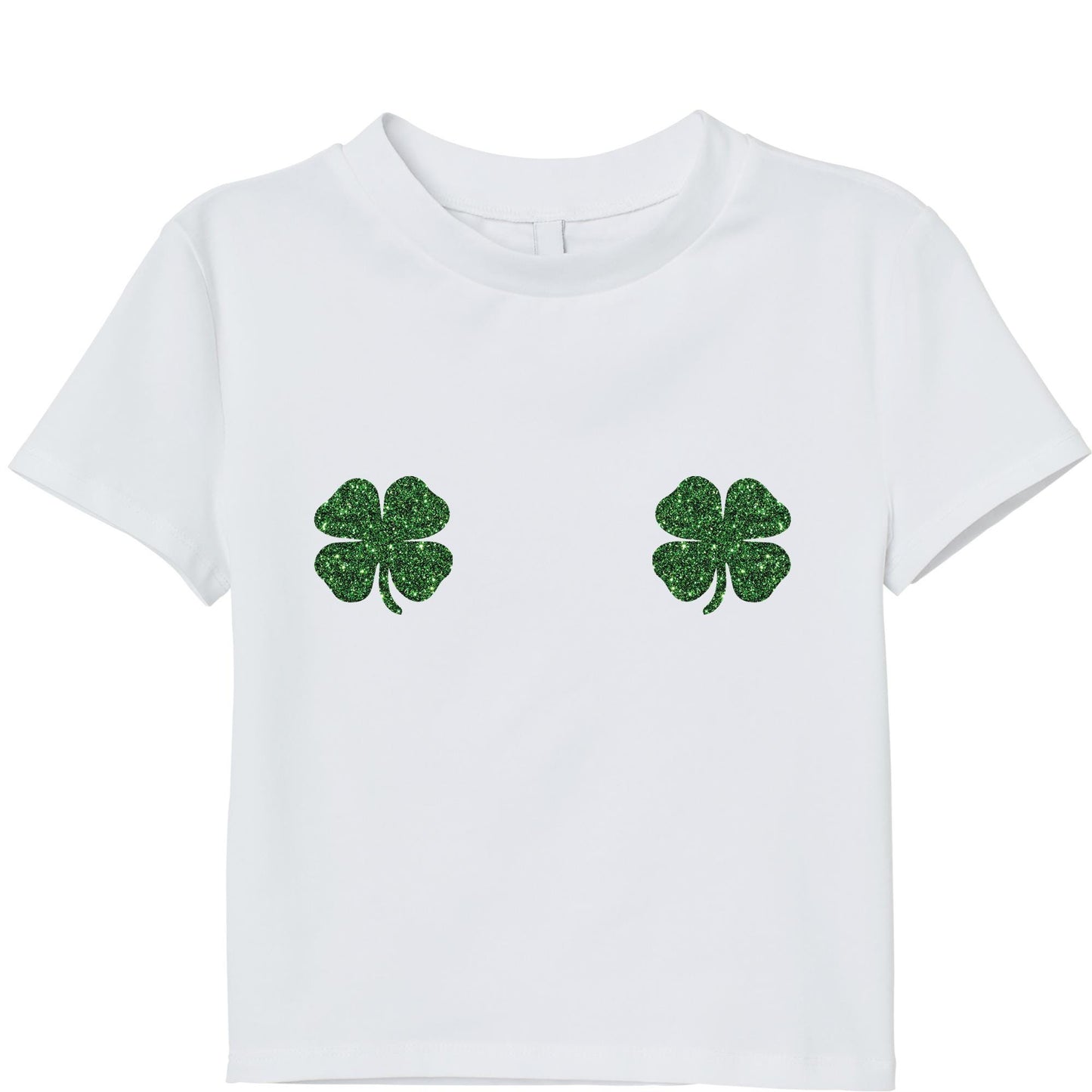 Shamrock Iron-On Decals for St Patricks Day | x2 Set Four Leaf Clover Heat Transfer Vinyl for DIY T-Shirt