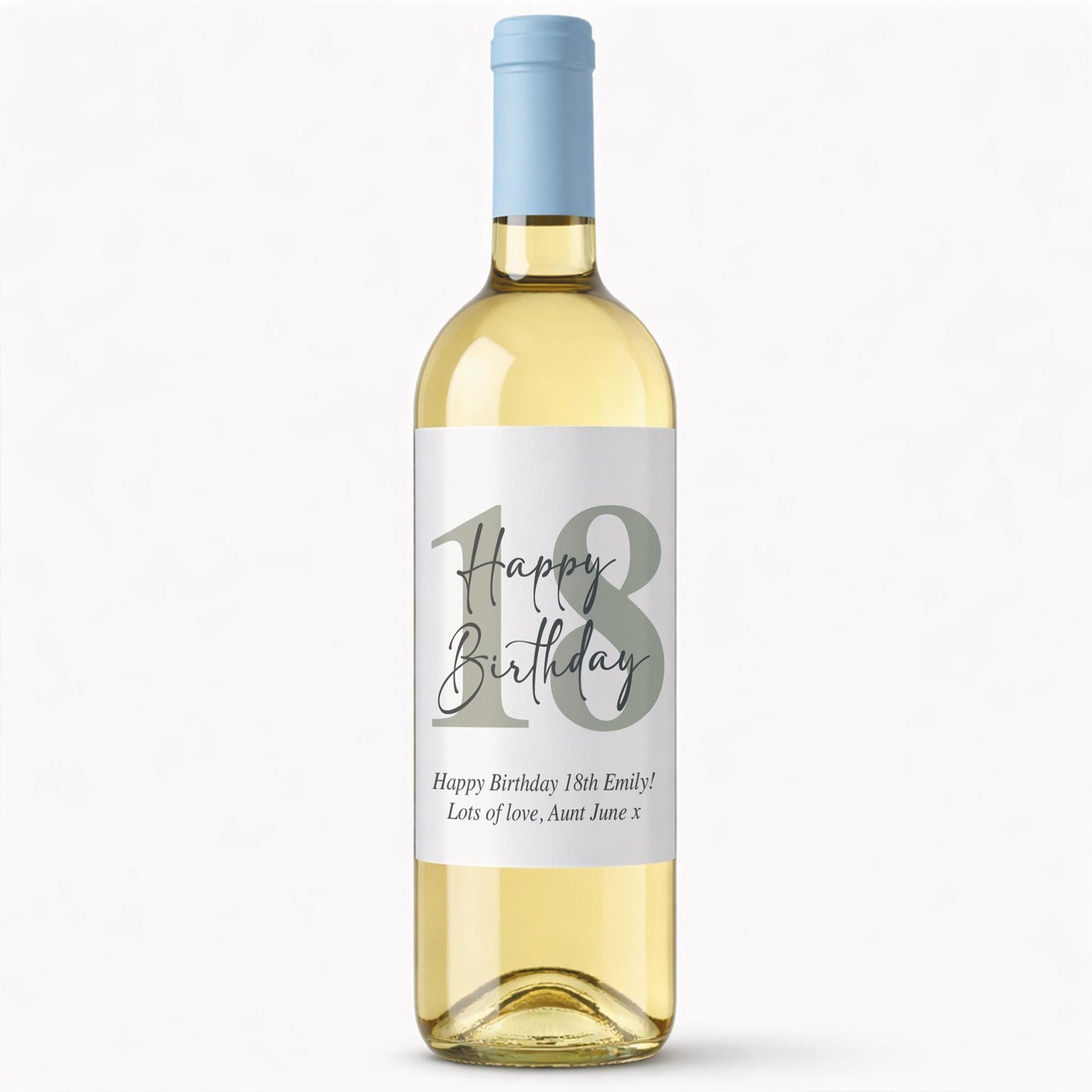 Personalised Birthday Wine Bottle Label | Custom Age & Message | Milestone 18th 21st 30th 40th 50th 60th | Modern Minimal Wine Sticker