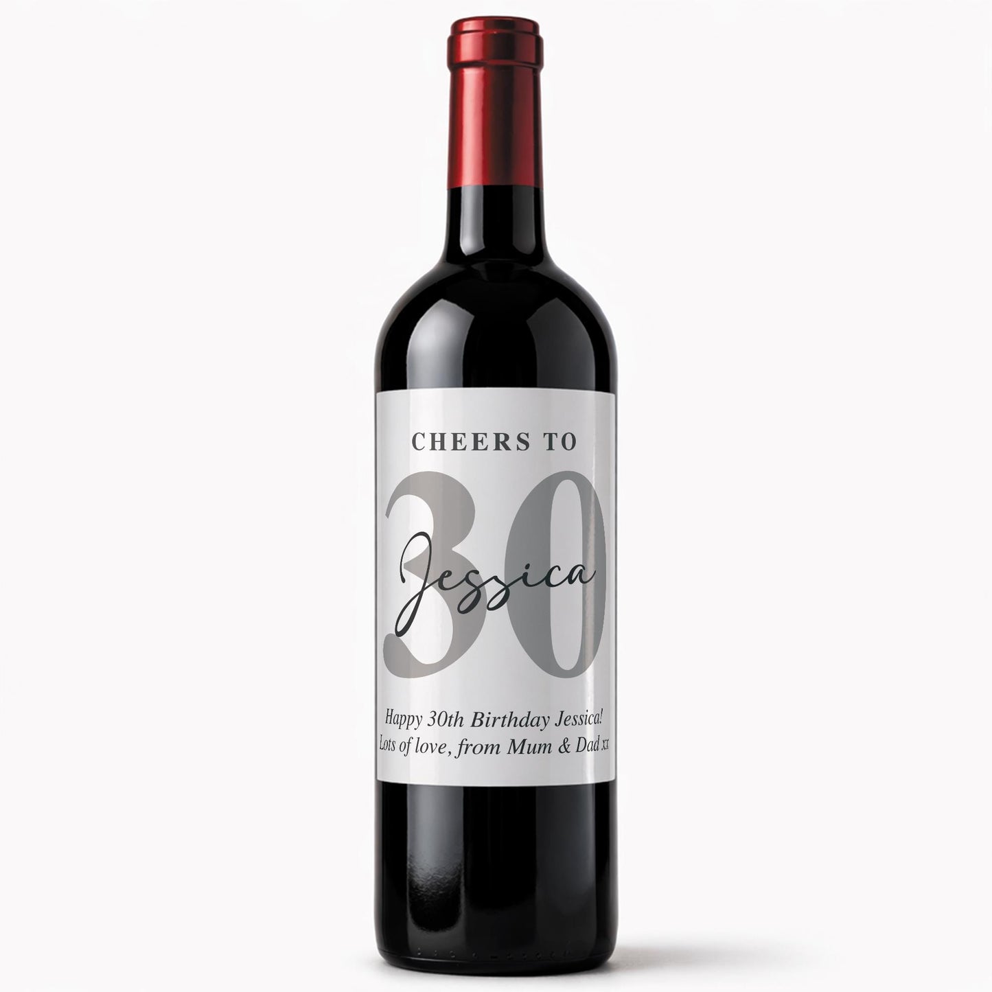 Personalised Wine Bottle Label | Cheers To Birthday Sticker | Custom Age & Name Wine Label | 30th 40th 50th Birthday Gift