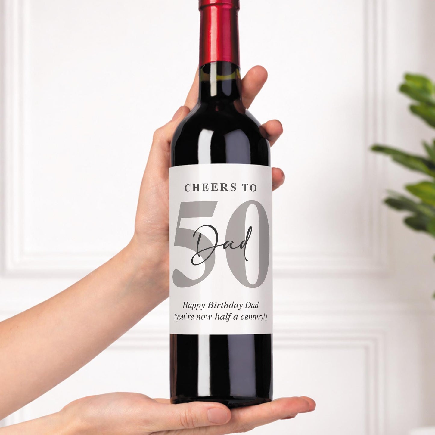 Personalised Wine Bottle Label | Cheers To Birthday Sticker | Custom Age & Name Wine Label | 30th 40th 50th Birthday Gift