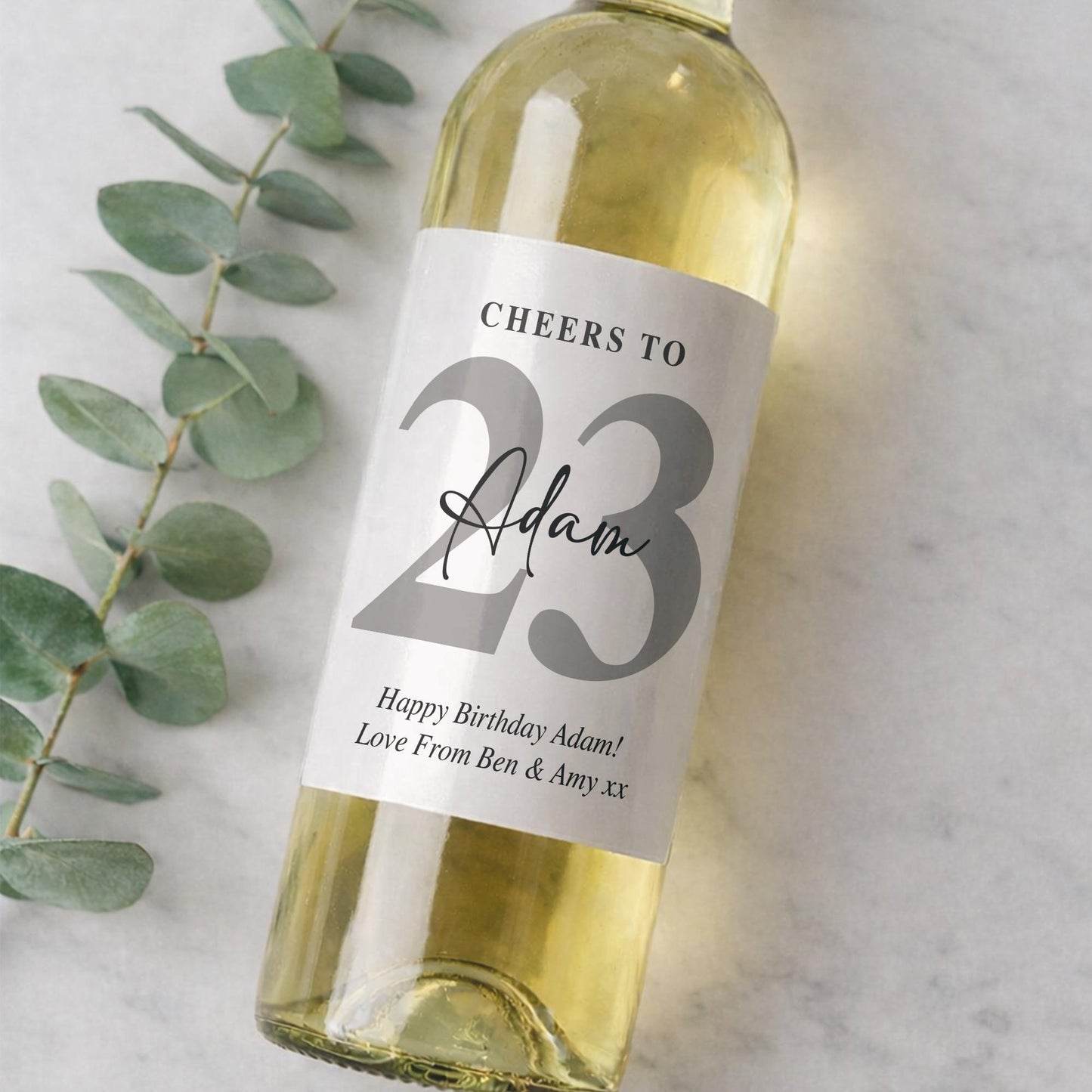 Personalised Wine Bottle Label | Cheers To Birthday Sticker | Custom Age & Name Wine Label | 30th 40th 50th Birthday Gift