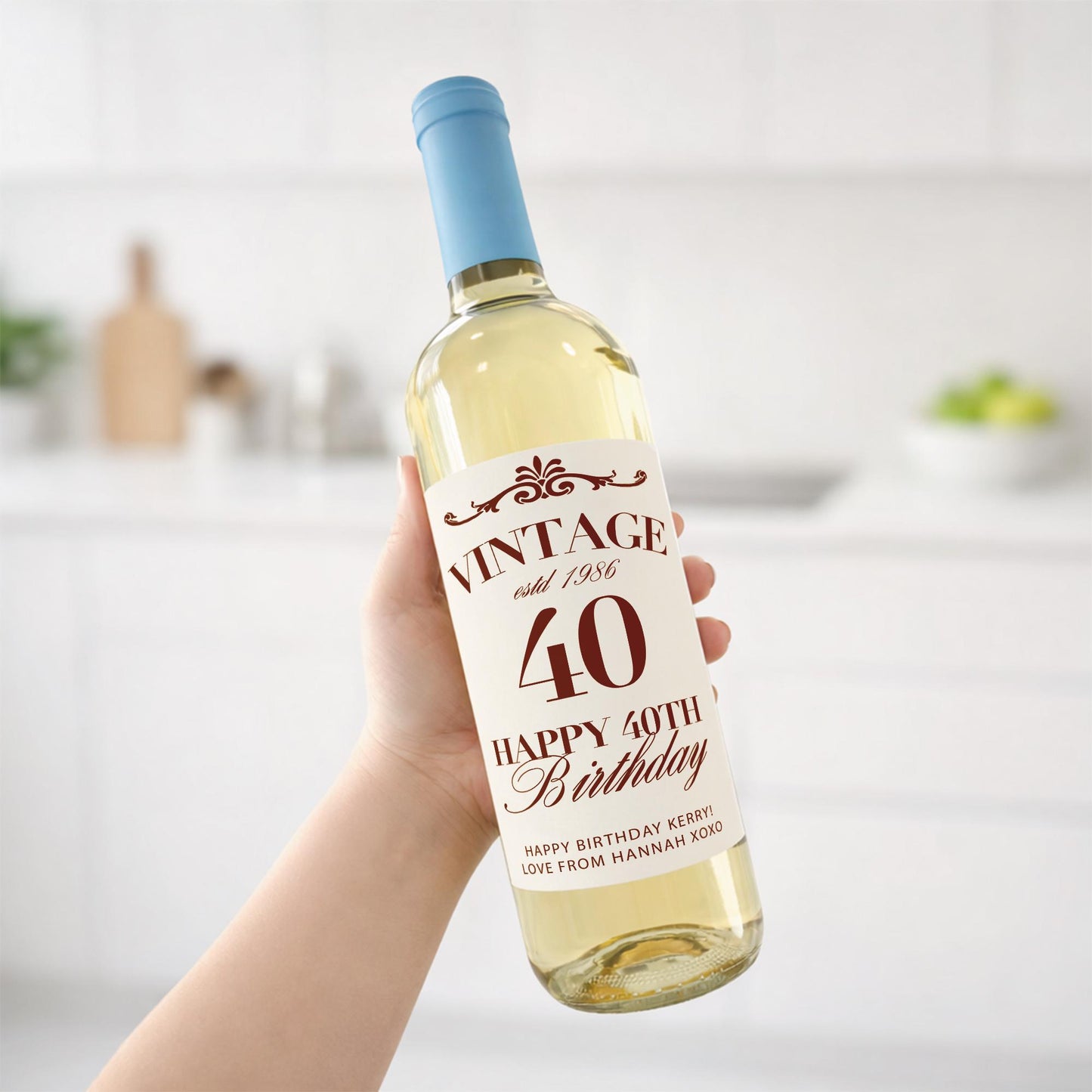 Personalised Vintage Birthday Wine Bottle Label | Custom Age | 30th 40th 50th 60th Birthday Gift | Funny Vintage Birthday Label | Wine Gift