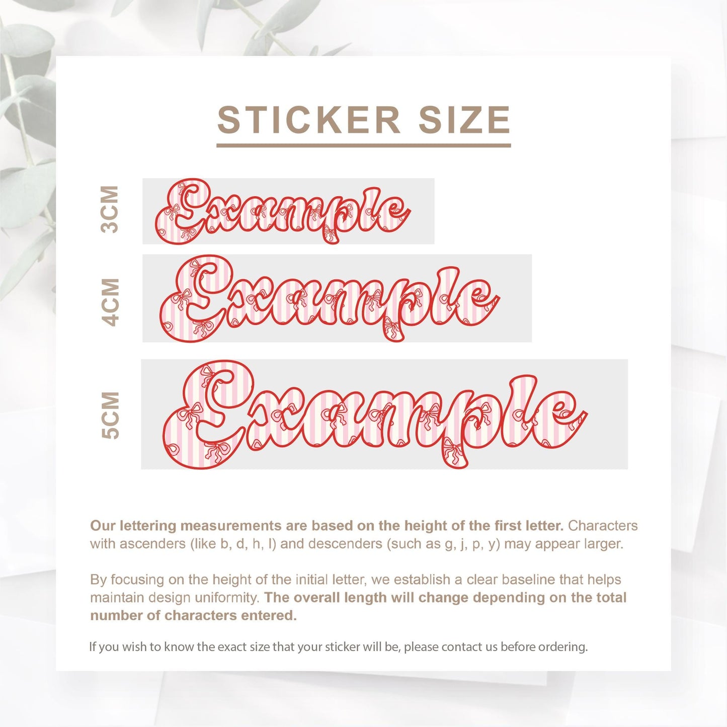 Personalised Name Sticker  Bow & Stripes Custom Vinyl Decal | Preppy Pink Coquette Aesthetic Waterproof Label for Water Bottle or Lunchbox