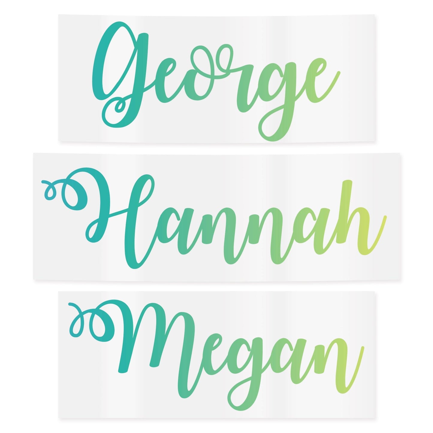 Personalised Name Sticker | Blue to Yellow Gradient Custom Vinyl Decal | Waterproof Label for Bottles Laptops & Tumblers