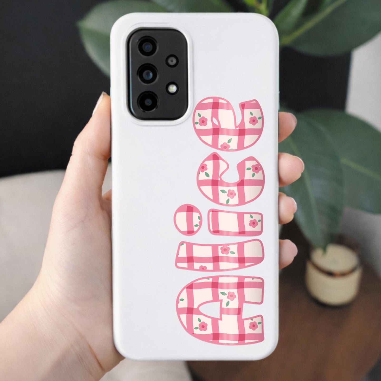 Personalised Coquette Name Sticker | Custom Pink Preppy Aesthetic Vinyl Decal for Bottle Phone Laptop