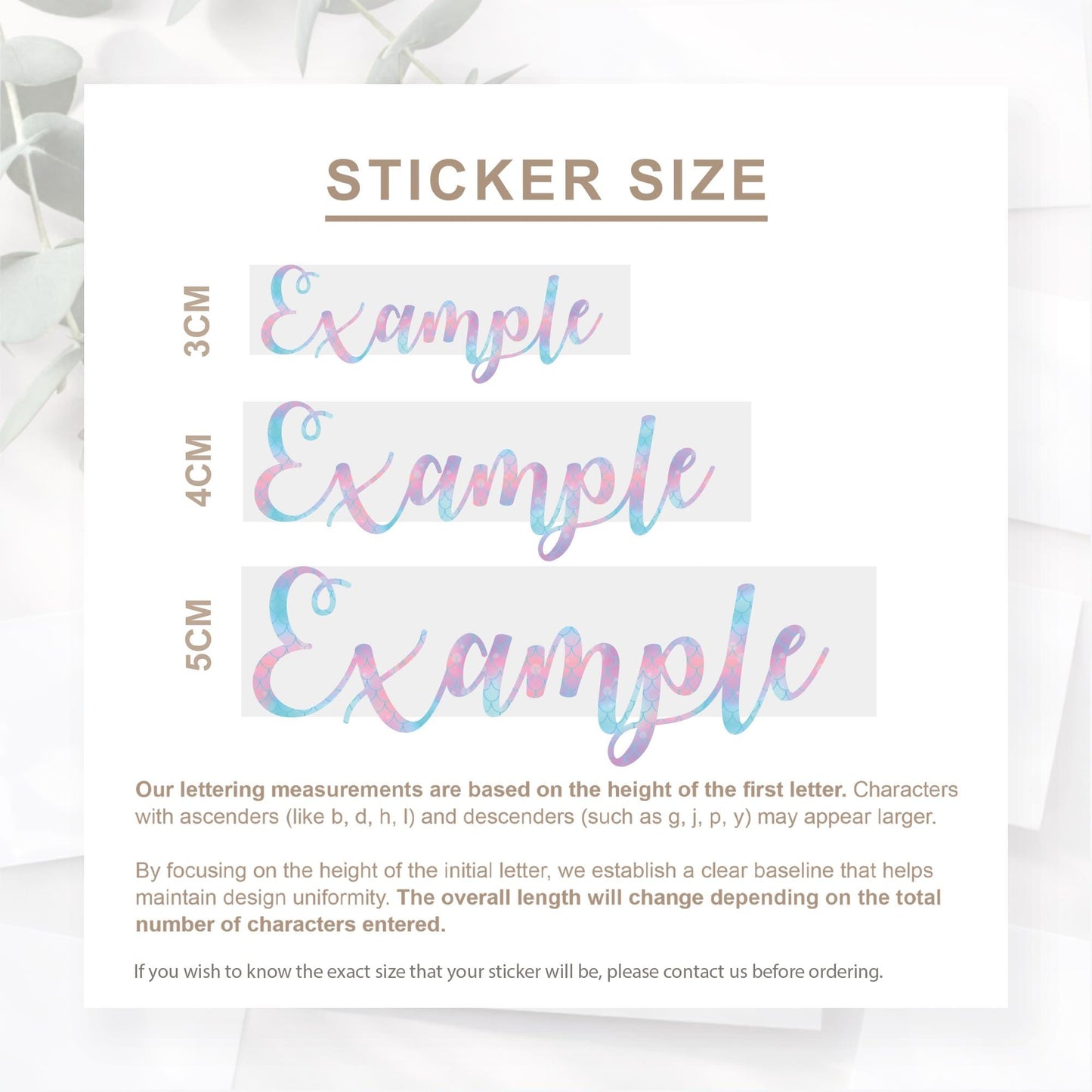 Personalised Mermaid Name Sticker | Custom Kids Name Decal Waterproof Pastel Rainbow Vinyl Bottle Label