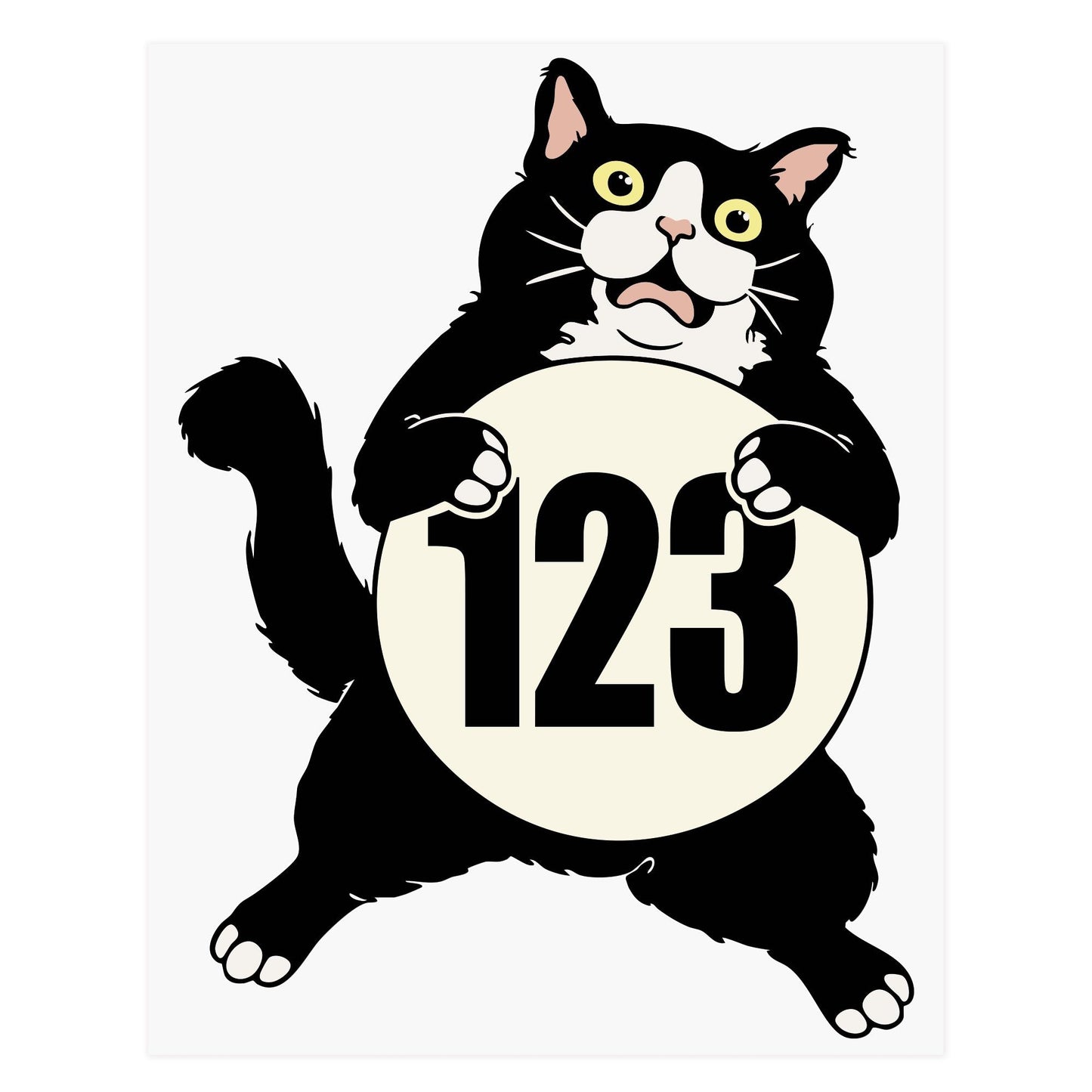 Funny Cat Wheelie Bin Number Sticker | Personalised House Number Bin Decal | Outdoor Vinyl Address Sticker | Cute Cat Bin Label