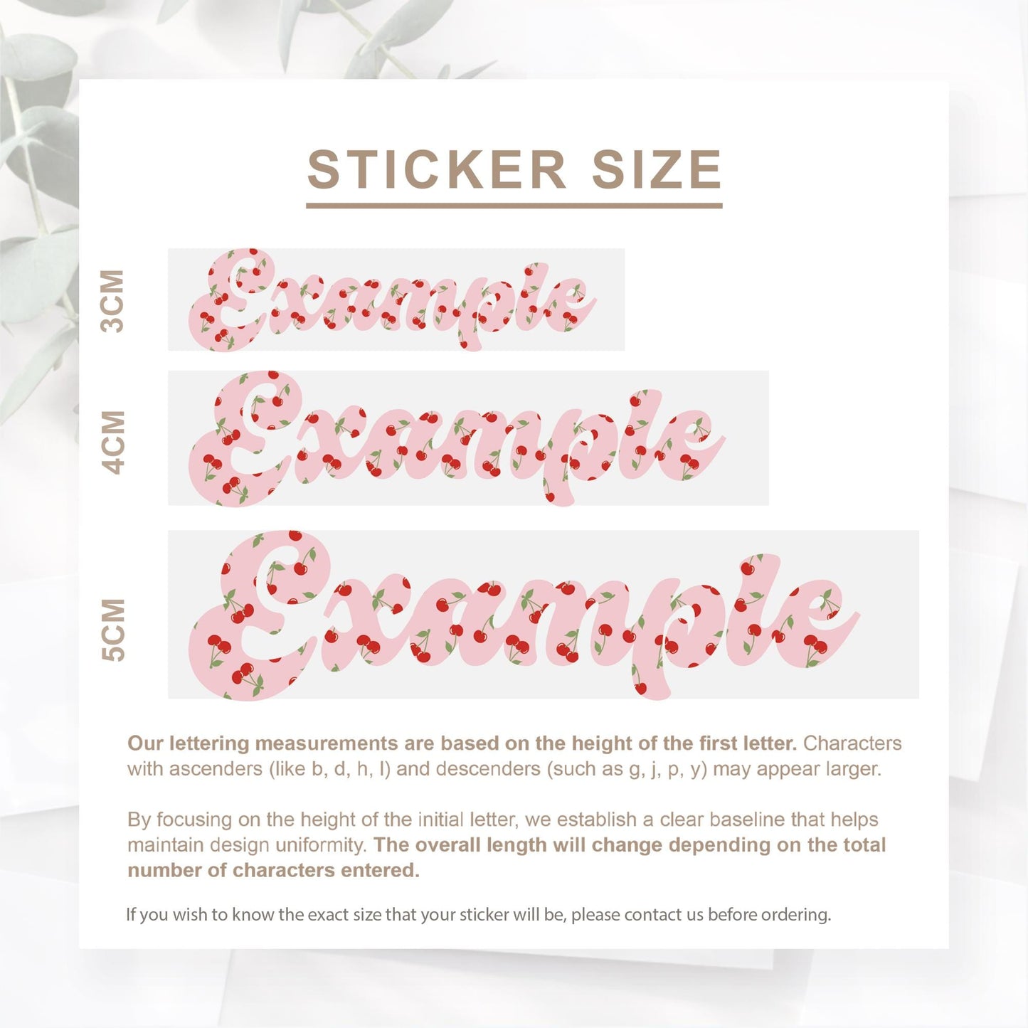 Personalised Cherry Name Sticker | Custom Vinyl Name Decal | Y2K Label for Water Bottles Laptops Phones