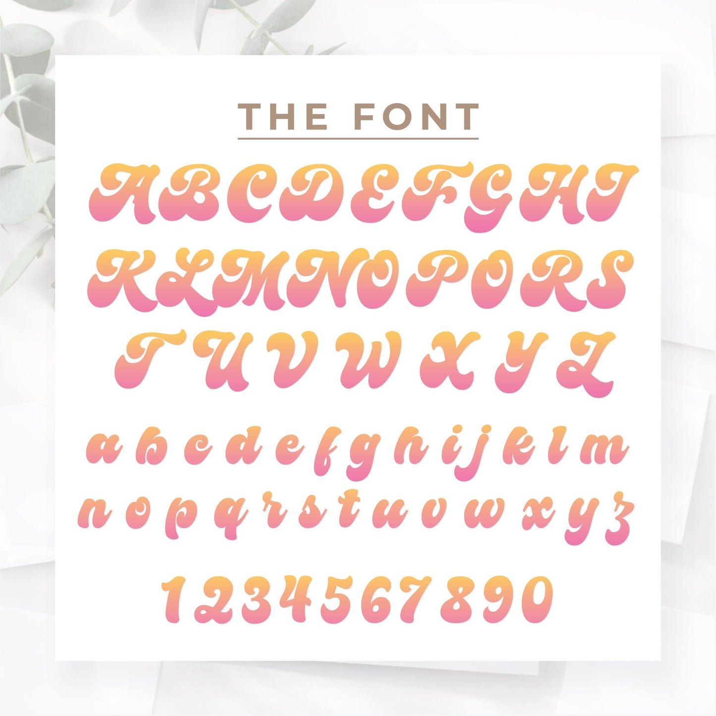 Personalised Retro Script Name Sticker | Cursive Pink-Yellow Gradient Custom Vinyl Decal | Waterproof Label for Bottles Laptops & Tumblers