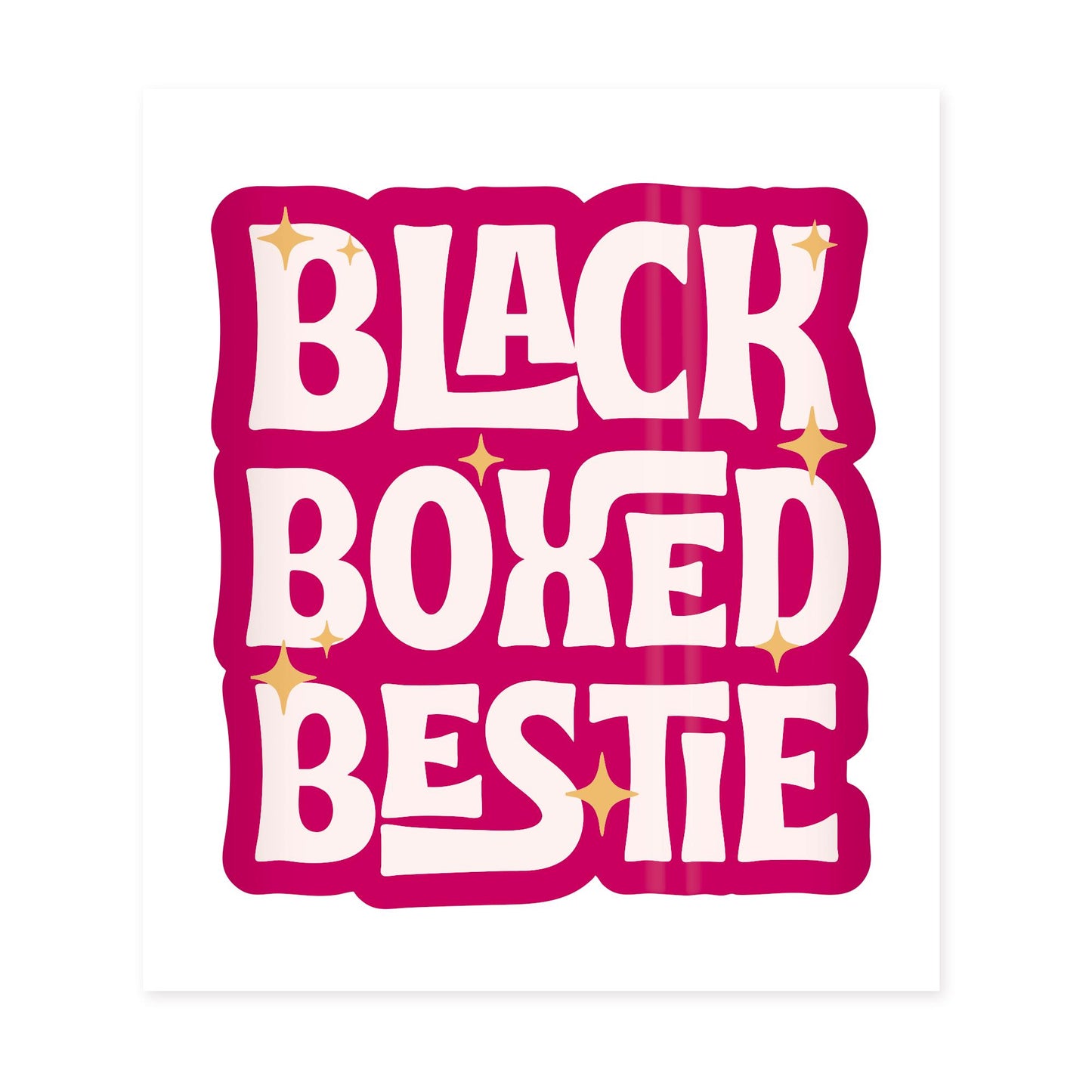 Funny Black Box Car Sticker - Black Boxed Bestie | Gen Z Car Sticker | Cute Pink Car Accessory | Girly Vinyl Decal | Driving Gift For Her
