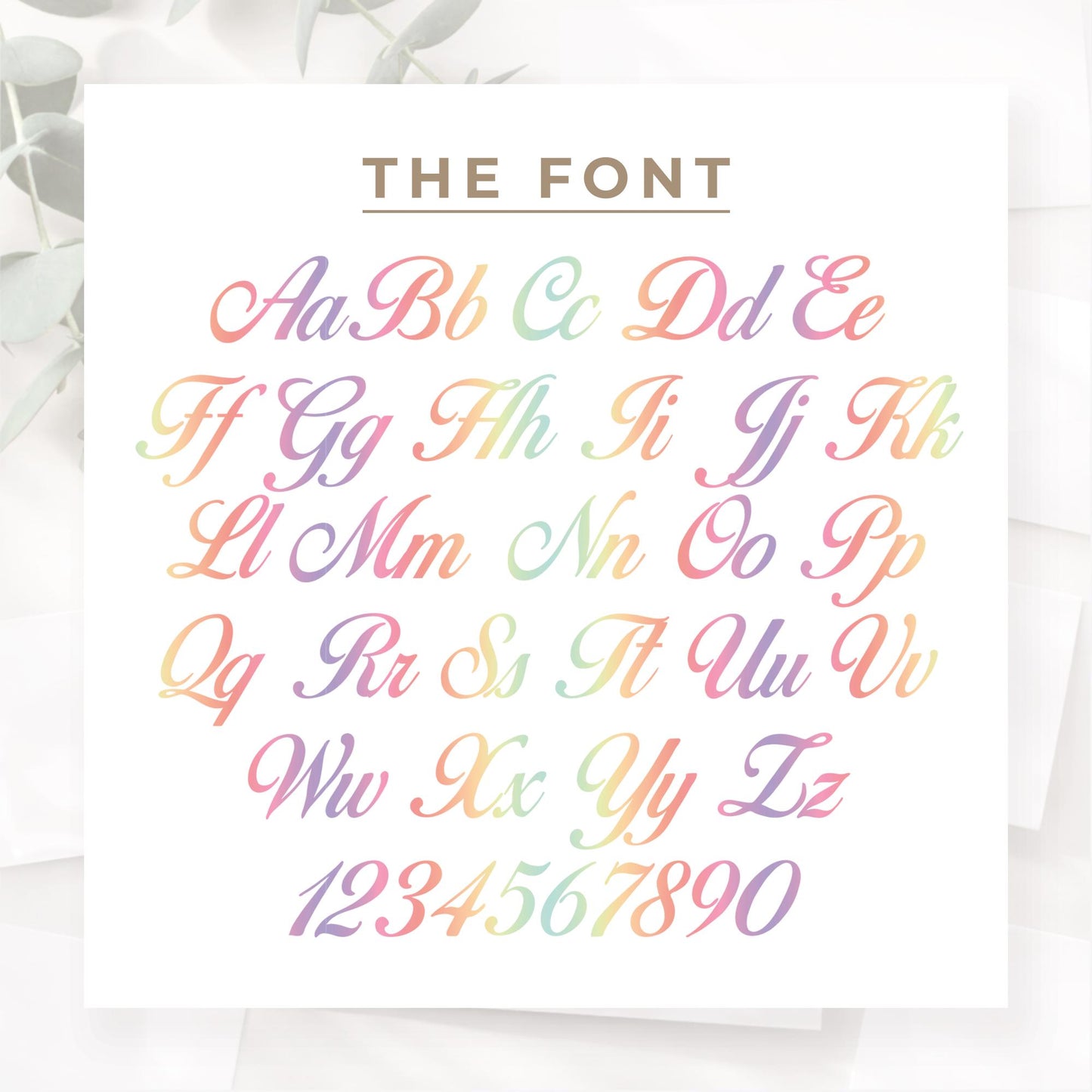 Personalised Name Sticker | Custom Script Name Pastel Gradient Vinyl Decal | Waterproof Rainbow Name Label