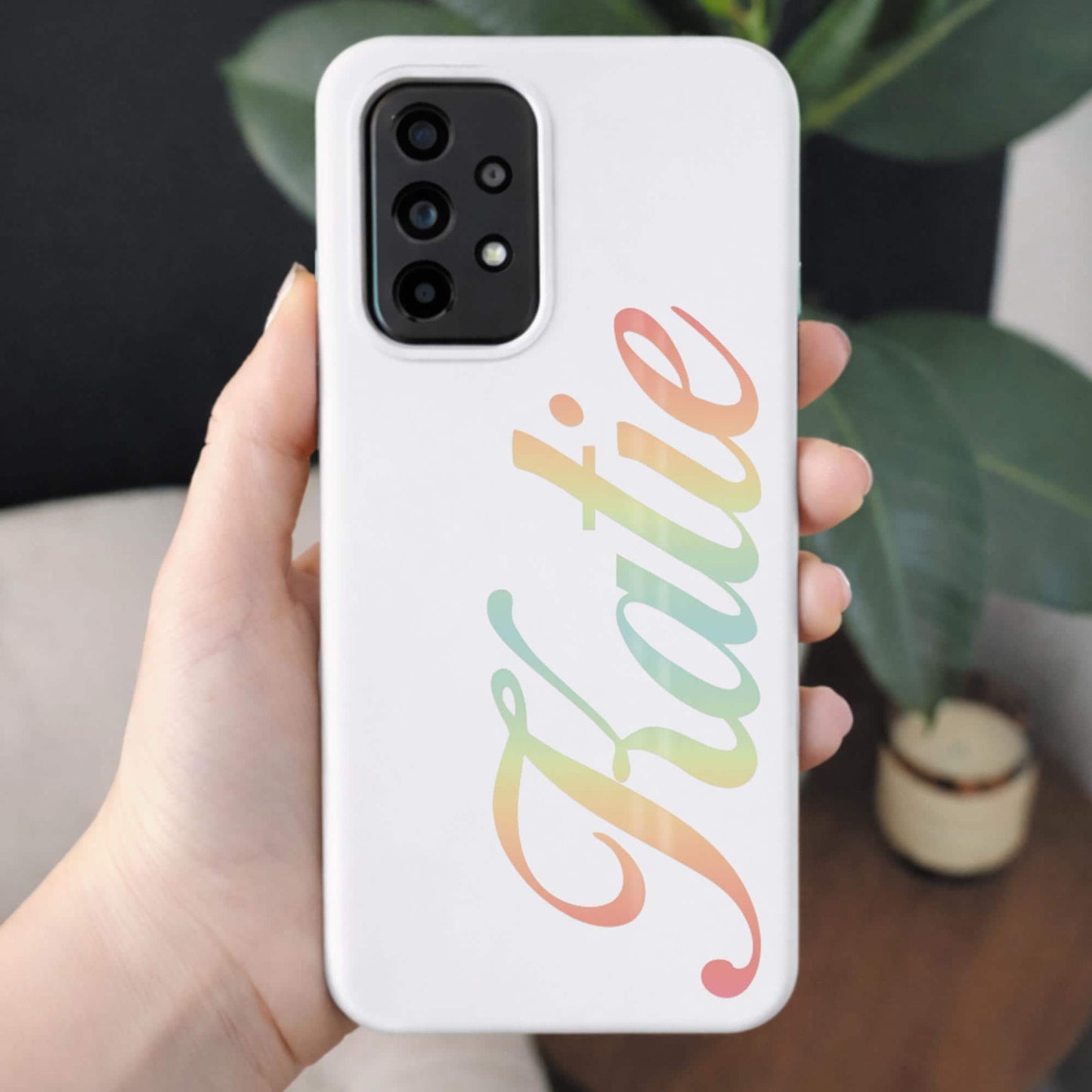 Personalised Name Sticker | Custom Script Name Pastel Gradient Vinyl Decal | Waterproof Rainbow Name Label