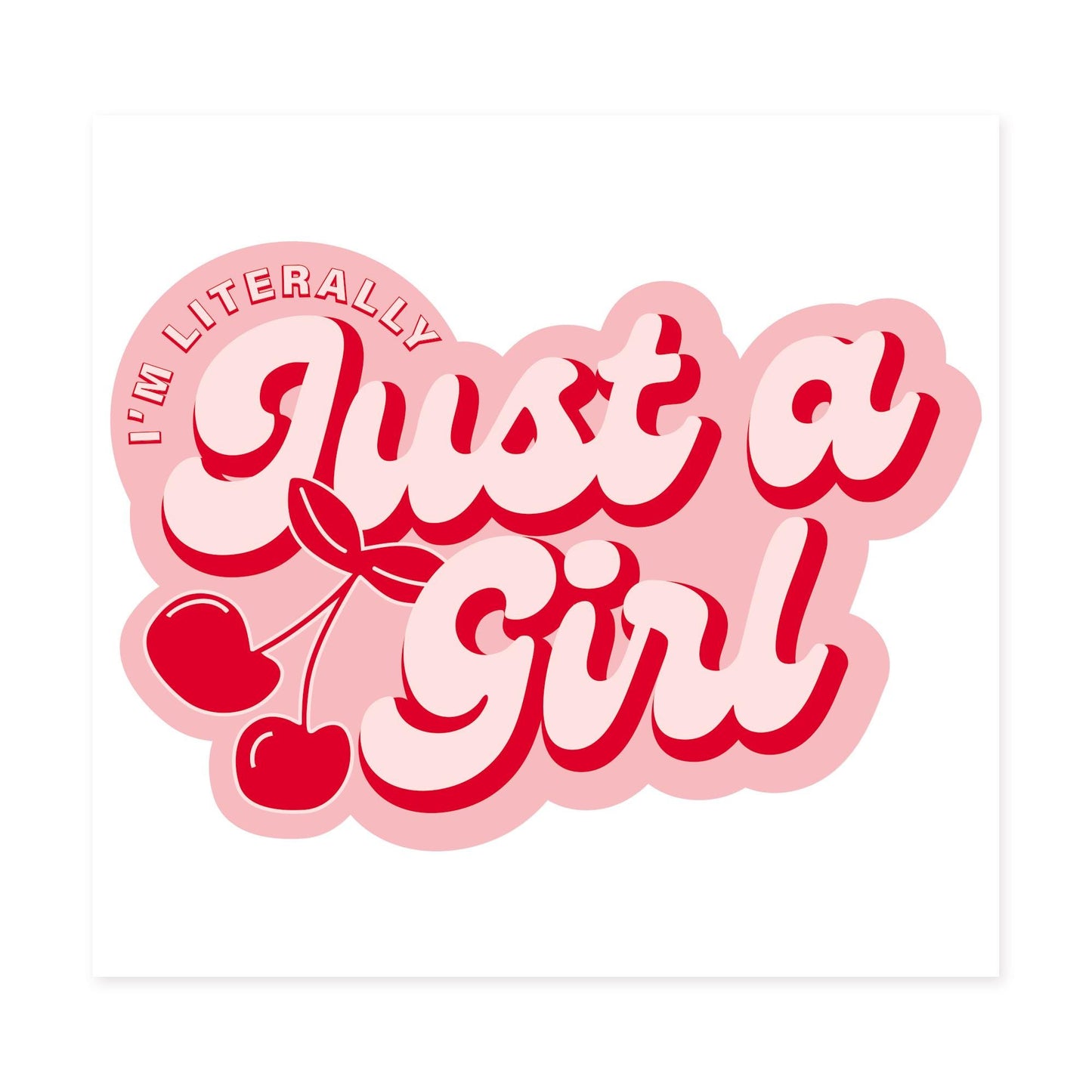 Just A Girl Car Sticker | Cherry Car Decal | Funny Bumper Sticker | Y2K Pink Vinyl Car Window Decal | Cute Girly Car Accessory For Her