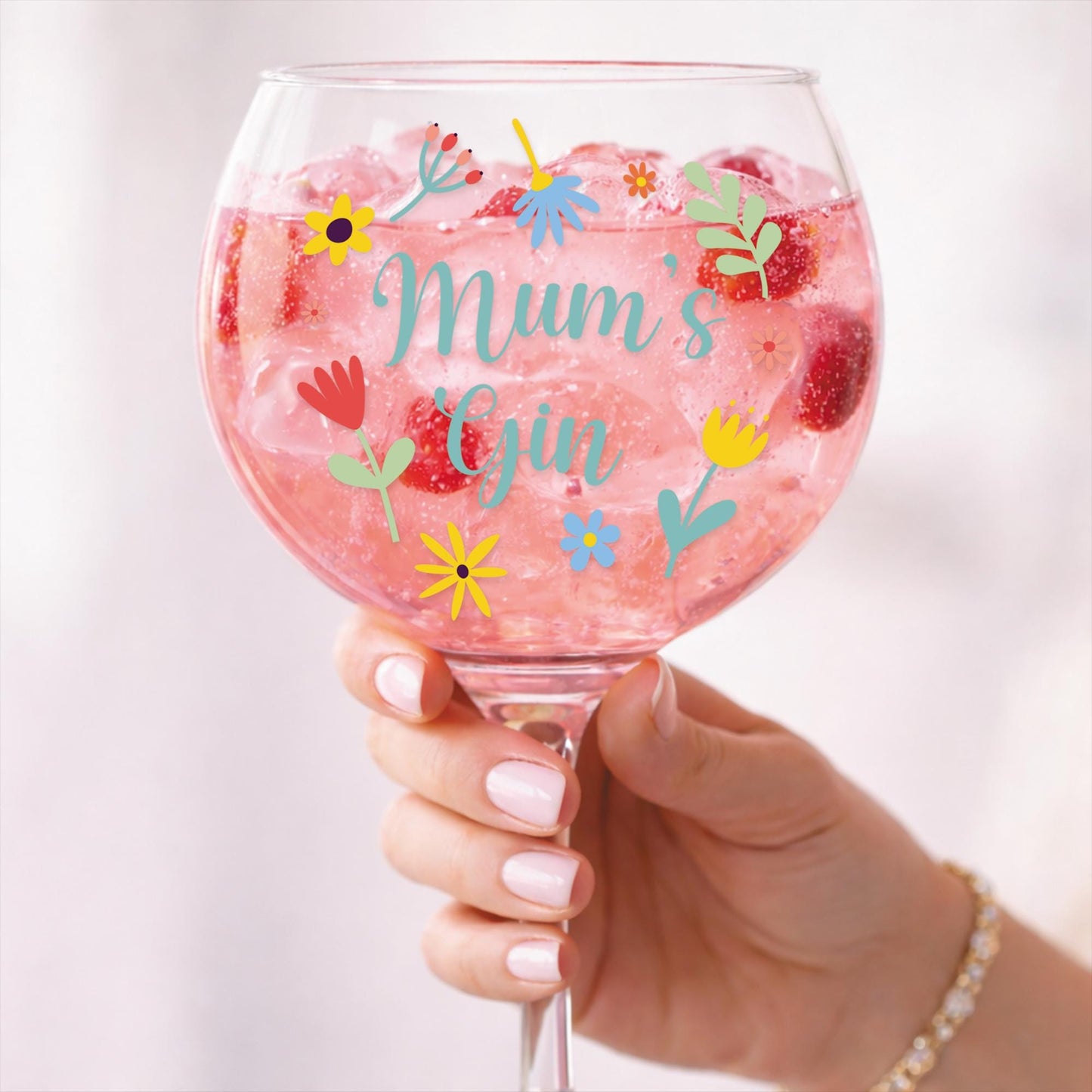 Gift for Mum | Mums Gin Sticker | Floral Vinyl Decal for DIY Gin Glass Mother's Day Present