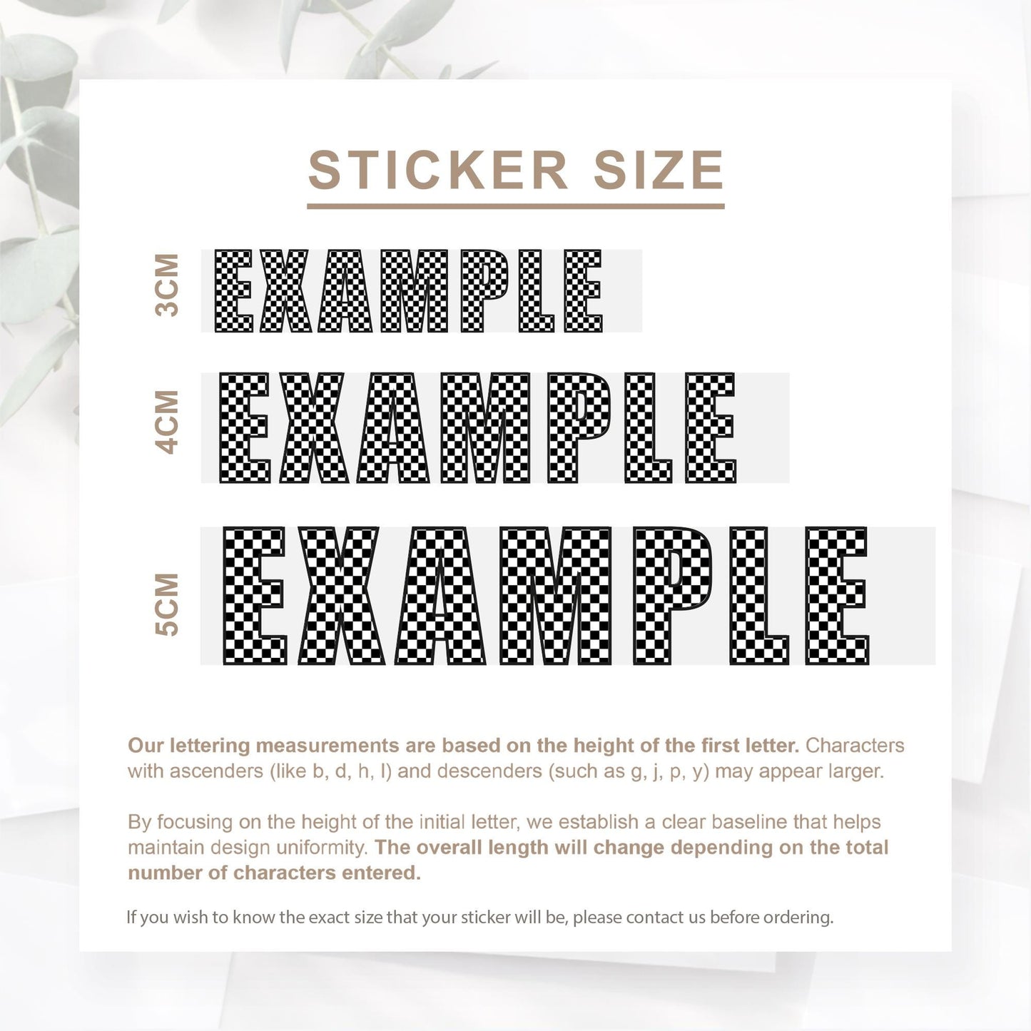 Personalised Name Sticker | Black & White Checkered Custom Vinyl | Alt Skater Aesthetic Waterproof Label for Bottle Lunchbox or Bike