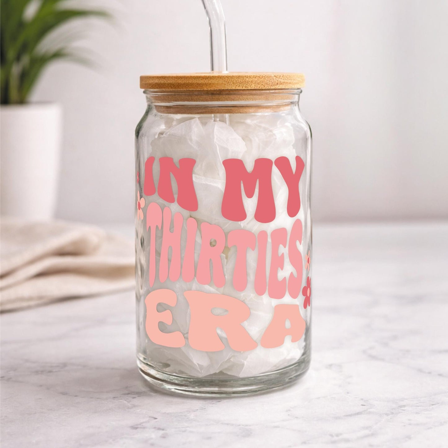In My Era Glass Sticker | Birthday Cup Decal | Milestone Birthday Glass Sticker | Cute Retro Age Sticker Gift | 20s | 30s | 40s | 50s