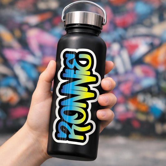 Personalised Graffiti Name Sticker | Custom Street Art Name Decal | Waterproof Vinyl Sticker for Bottle Laptop Bike | Kids Graffiti Name Tag