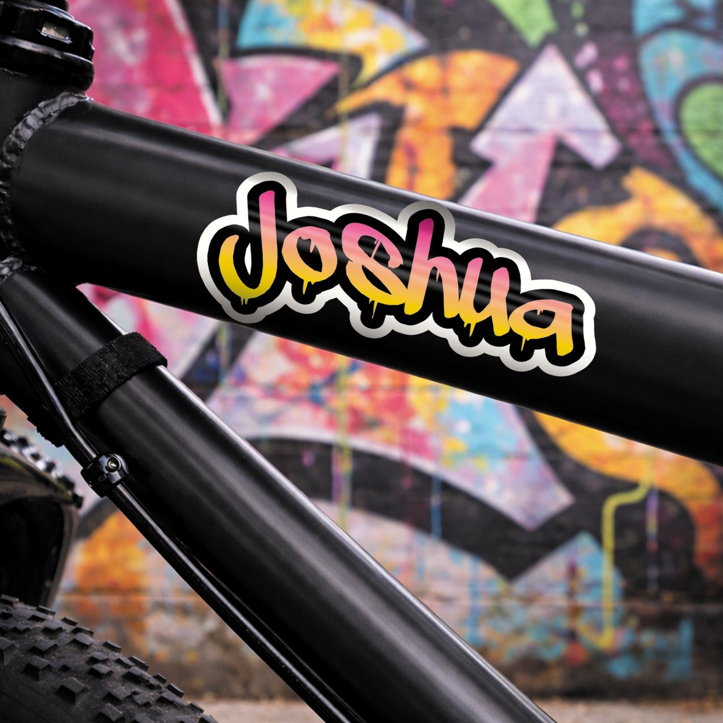 Personalised Graffiti Drip Script Name Sticker | Custom Vinyl Name Decal | Waterproof Kids Name Sticker | Bottle Laptop Bike Helmet Sticker