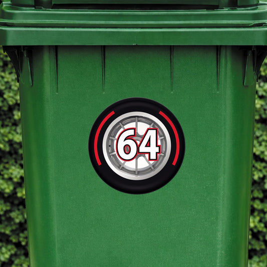 F1 Racing Tyre Wheelie Bin Number Sticker | Custom House Number Bin Decal | Formula 1 Wheel Bin Label | Personalised Wheelie Bin Sticker