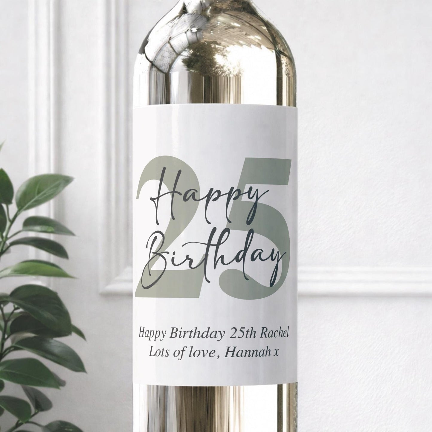 Personalised Birthday Wine Bottle Label | Custom Age & Message | Milestone 18th 21st 30th 40th 50th 60th | Modern Minimal Wine Sticker