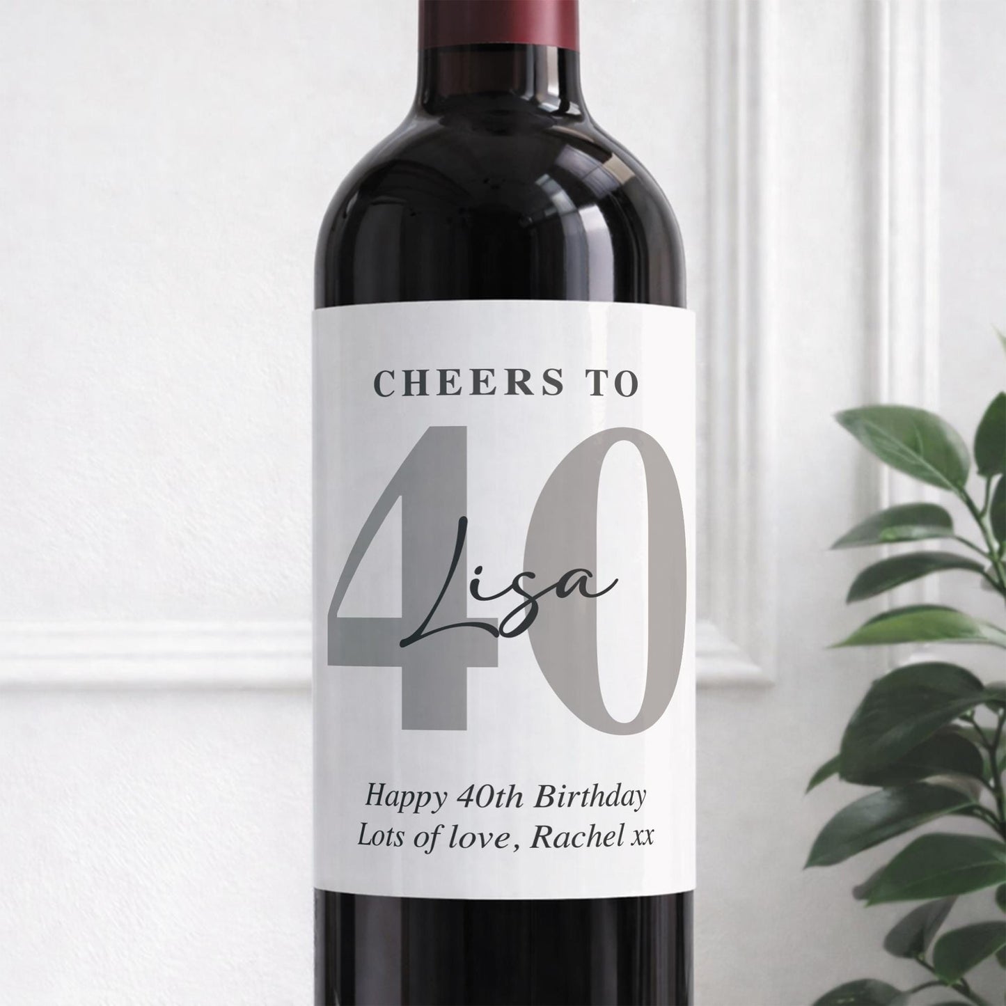 Personalised Wine Bottle Label | Cheers To Birthday Sticker | Custom Age & Name Wine Label | 30th 40th 50th Birthday Gift