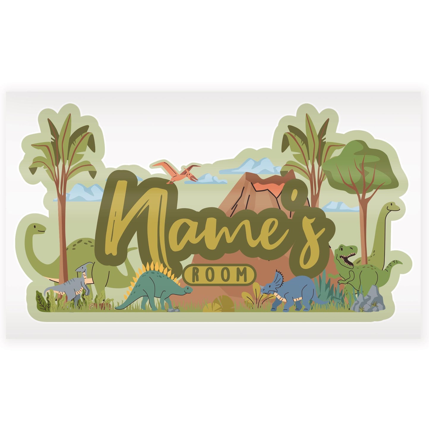 Personalised Dinosaur Wall Sticker | Custom Name Dino Decal | Kids Bedroom Wall Art | Nursery Dinosaur Decor | Boys Playroom Wall Sticker
