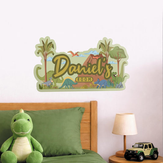 Personalised Dinosaur Wall Sticker | Custom Name Dino Decal | Kids Bedroom Wall Art | Nursery Dinosaur Decor | Boys Playroom Wall Sticker