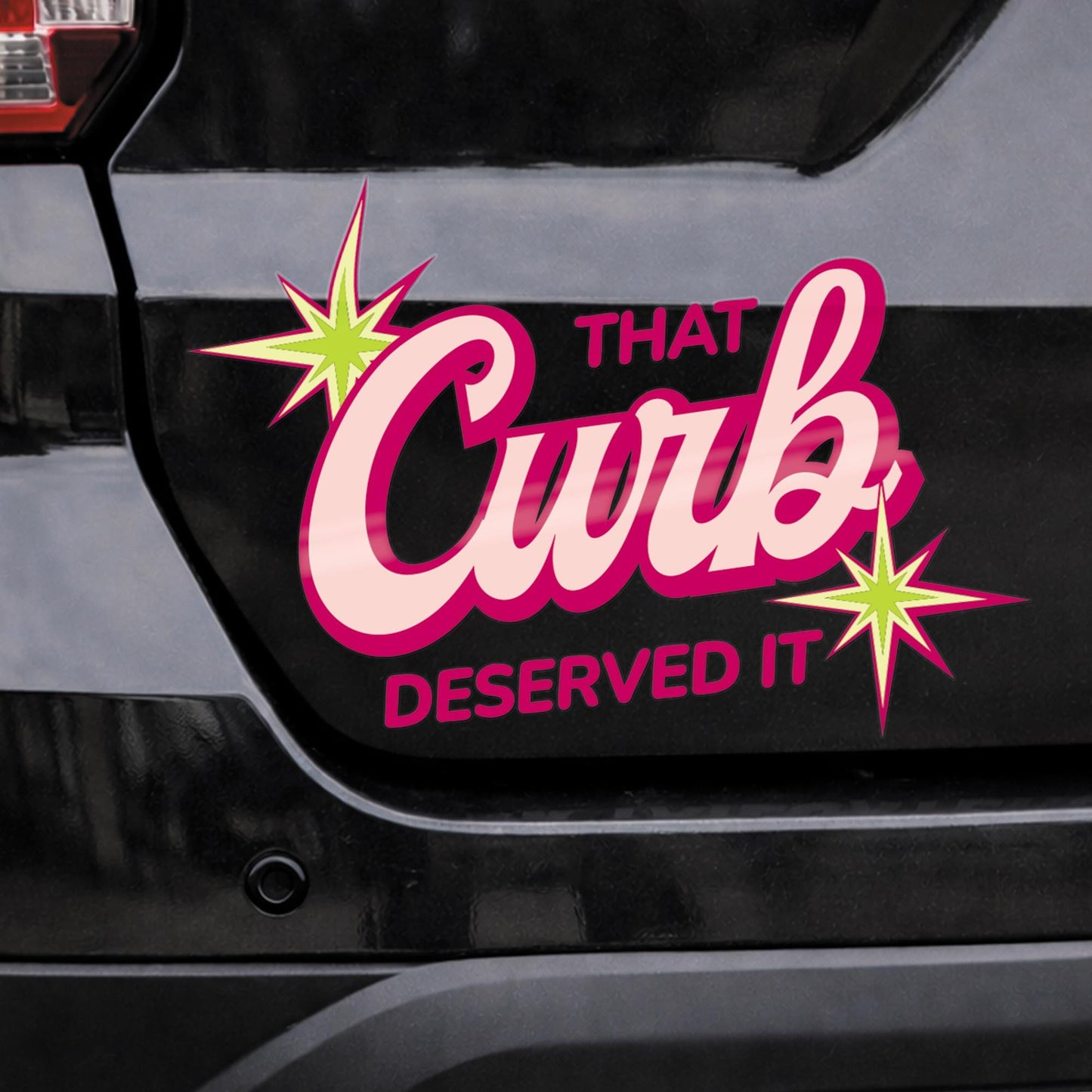 Funny Bumper Sticker - That Curb Deserved It | Cute Car Accessory | Girly Car Vinyl Decal | Driving Gift | Quote Car Sticker For Her