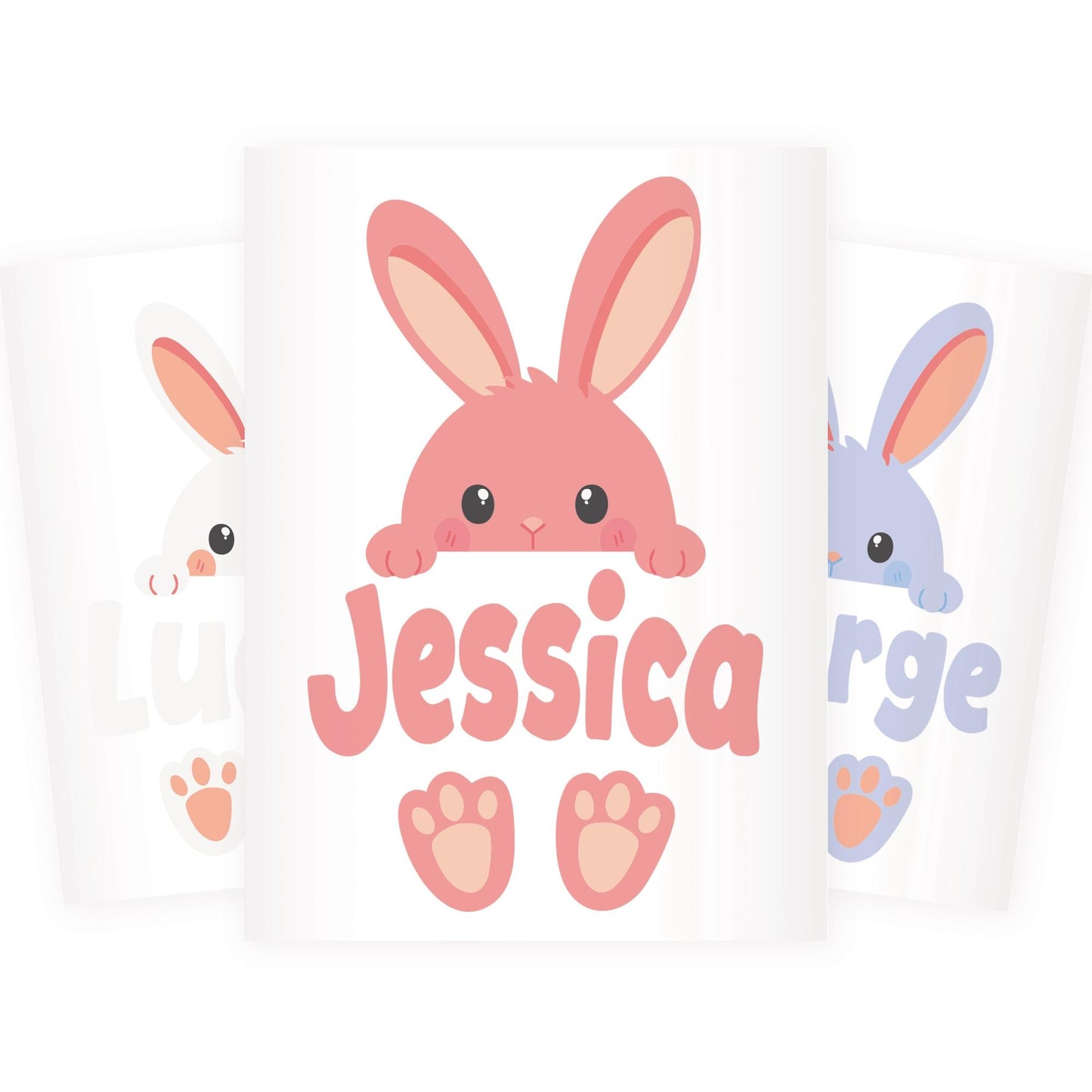 Personalised Easter Bunny Sticker | Custom Name Bunny Decal | Easter Basket Sticker | Kids Easter Gift | Bunny Name Vinyl Label