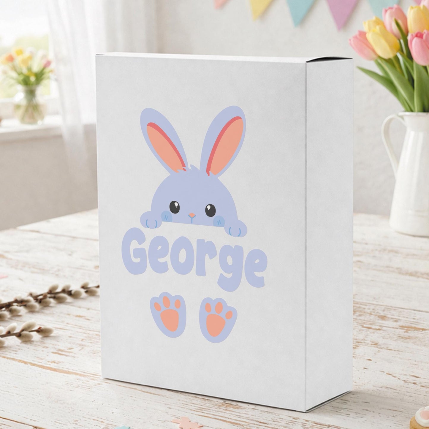 Personalised Easter Bunny Sticker | Custom Name Bunny Decal | Easter Basket Sticker | Kids Easter Gift | Bunny Name Vinyl Label