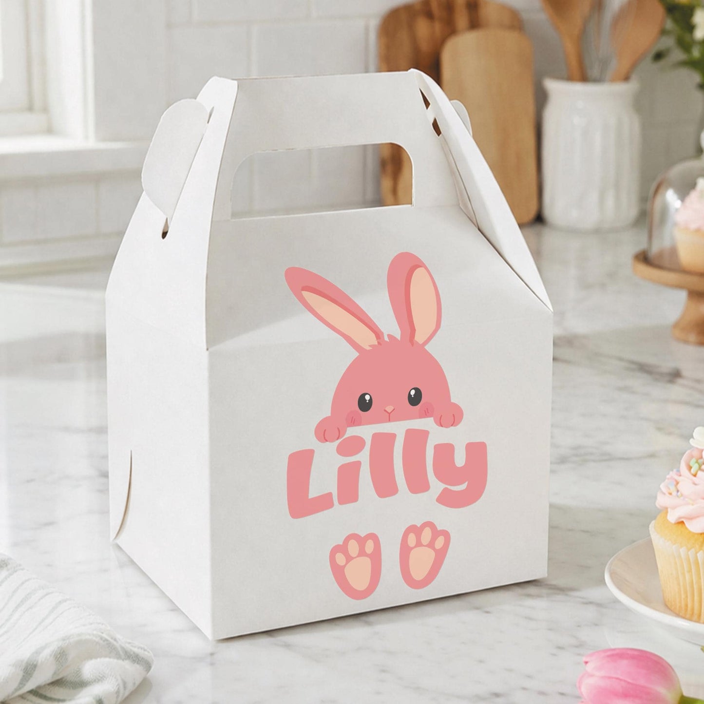 Personalised Easter Bunny Sticker | Custom Name Bunny Decal | Easter Basket Sticker | Kids Easter Gift | Bunny Name Vinyl Label