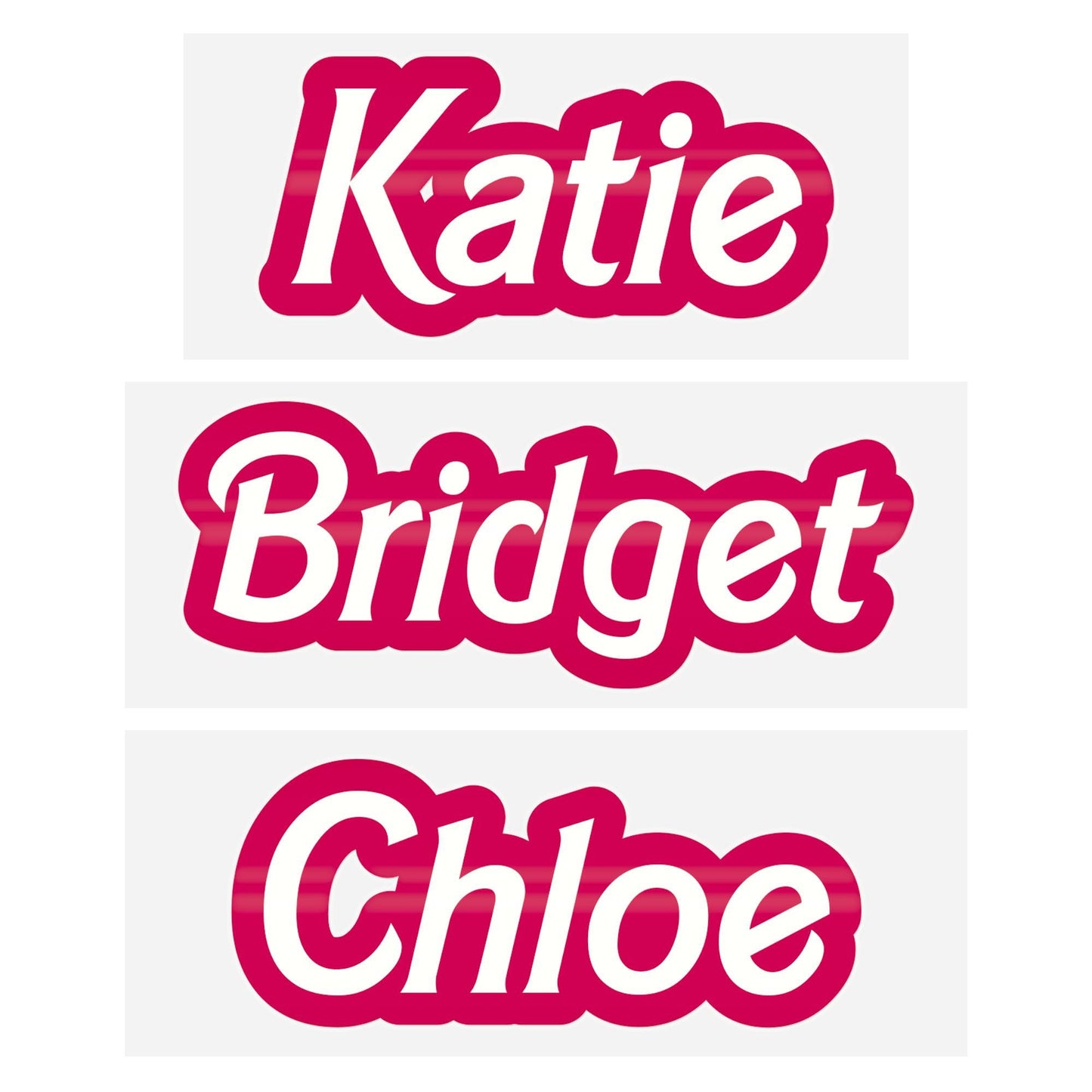 Personalised Pink Name Sticker | Custom Name Decal | Laptop Water Bottle Sticker | Cute Doll Style Name Sticker | Custom Vinyl Name Label