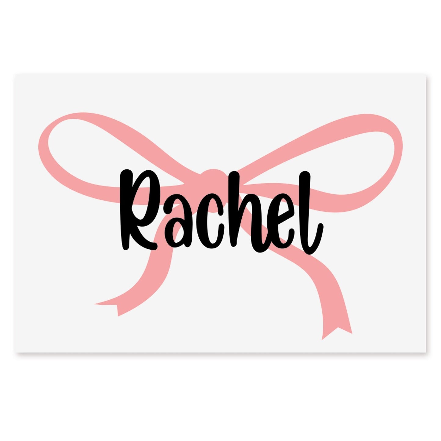 Personalised Bow & Name Sticker | Custom Name Vinyl Decal | Cute Coquette Pink Bow Sticker | Bottle Laptop  Phone Case | Girly Name Sticker