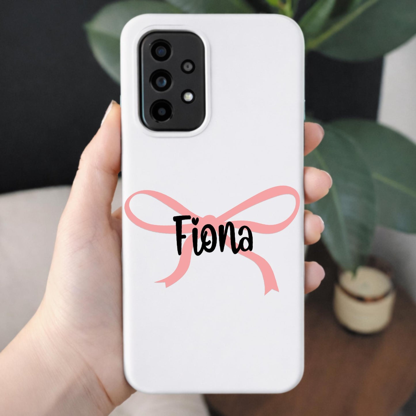 Personalised Bow & Name Sticker | Custom Name Vinyl Decal | Cute Coquette Pink Bow Sticker | Bottle Laptop  Phone Case | Girly Name Sticker